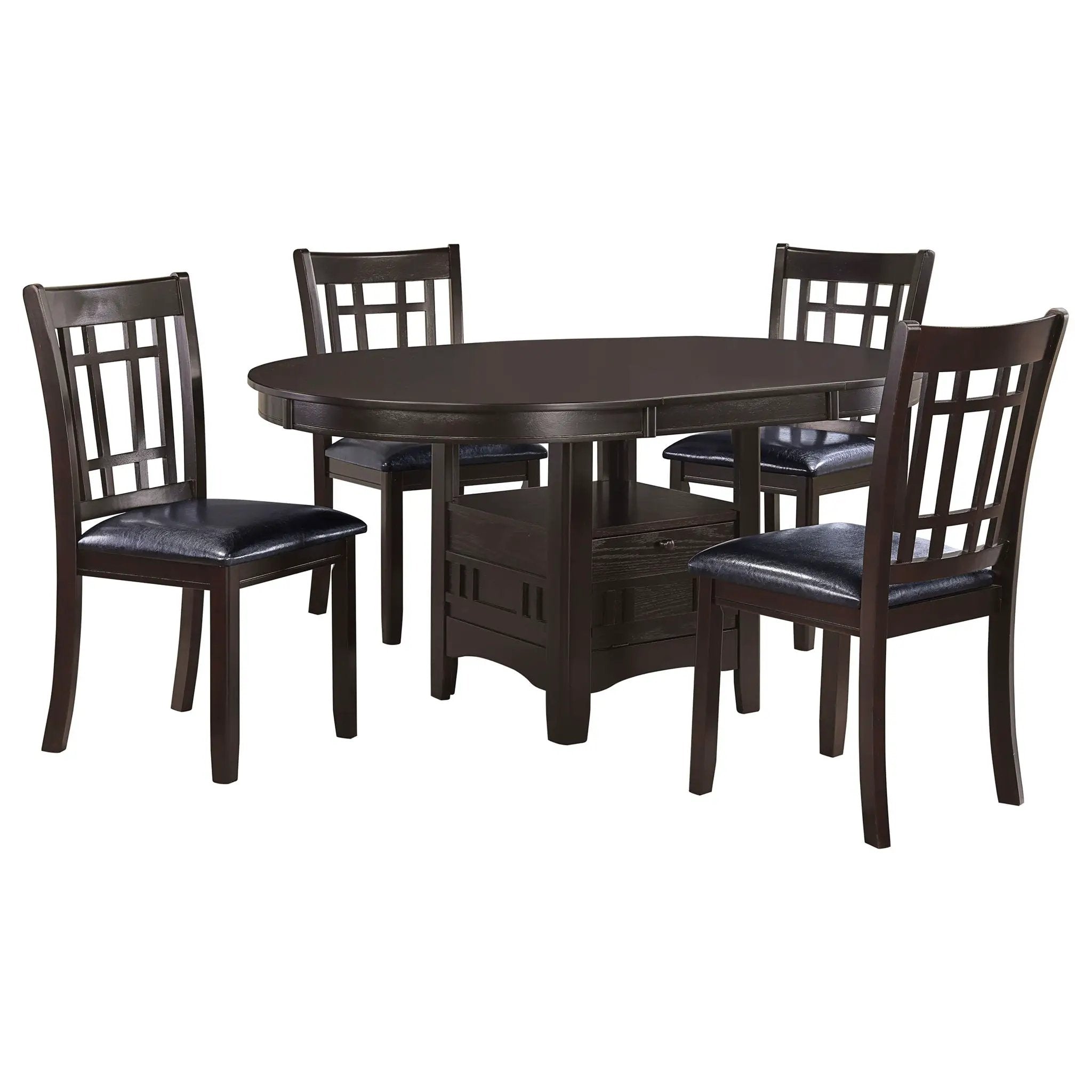 Lavon 5-piece Oval Extension Leaf Dining Set Espresso by Unique Piece Furniture