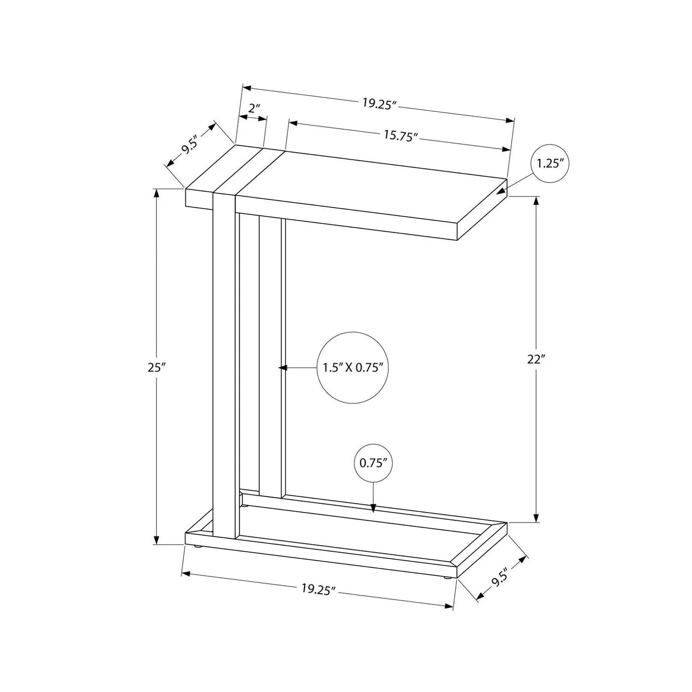 Accent Table, C - Shaped, Contemporary & Modern Stylish Design by Unique Piece Furniture
