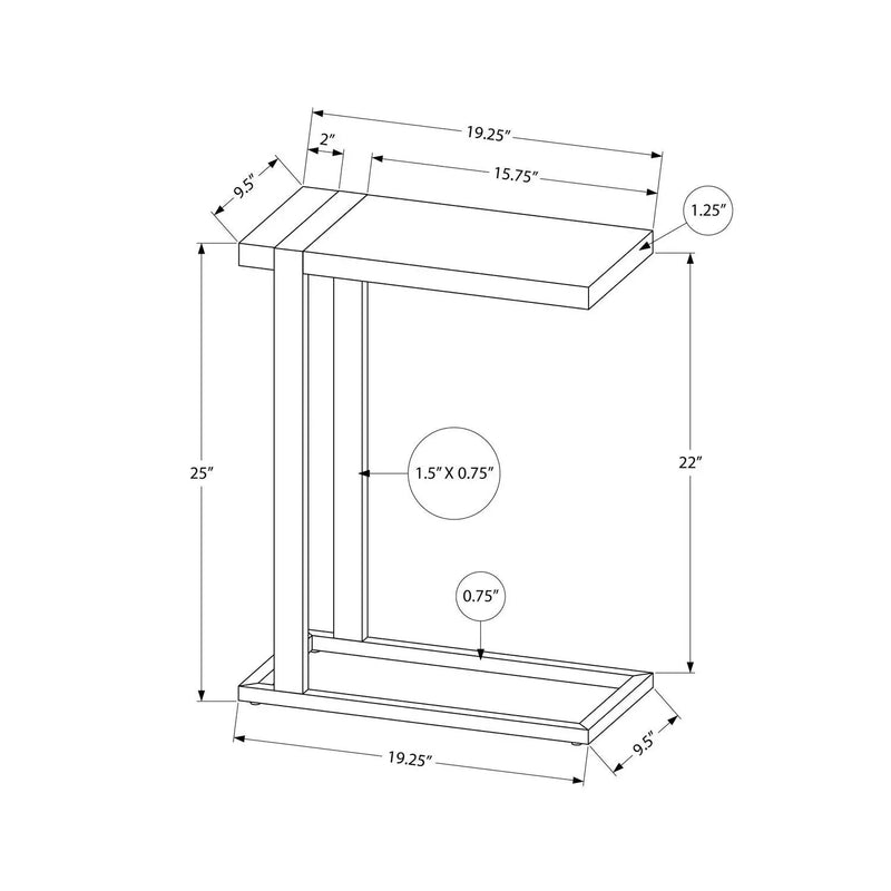 Accent Table, C - Shaped, Contemporary & Modern Stylish Design by Unique Piece Furniture