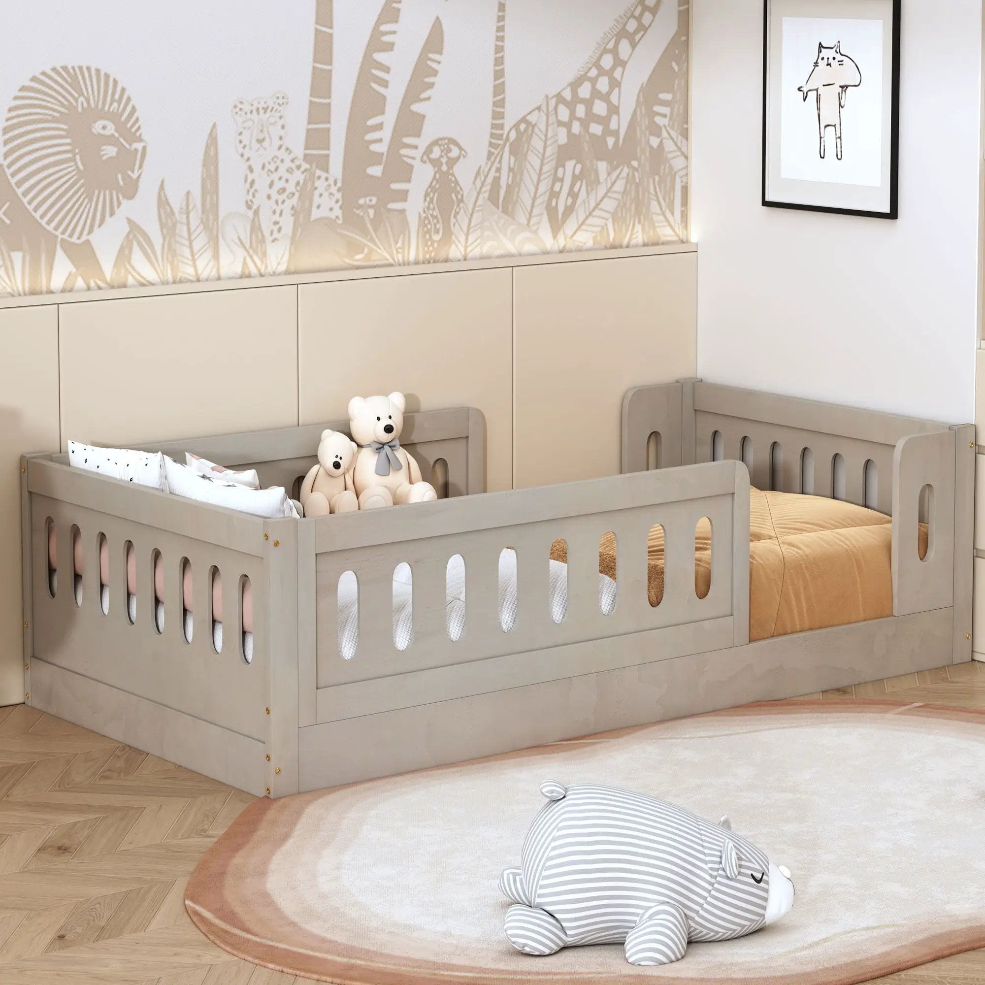 Platform Bed With Guardrail by Unique Piece Furniture