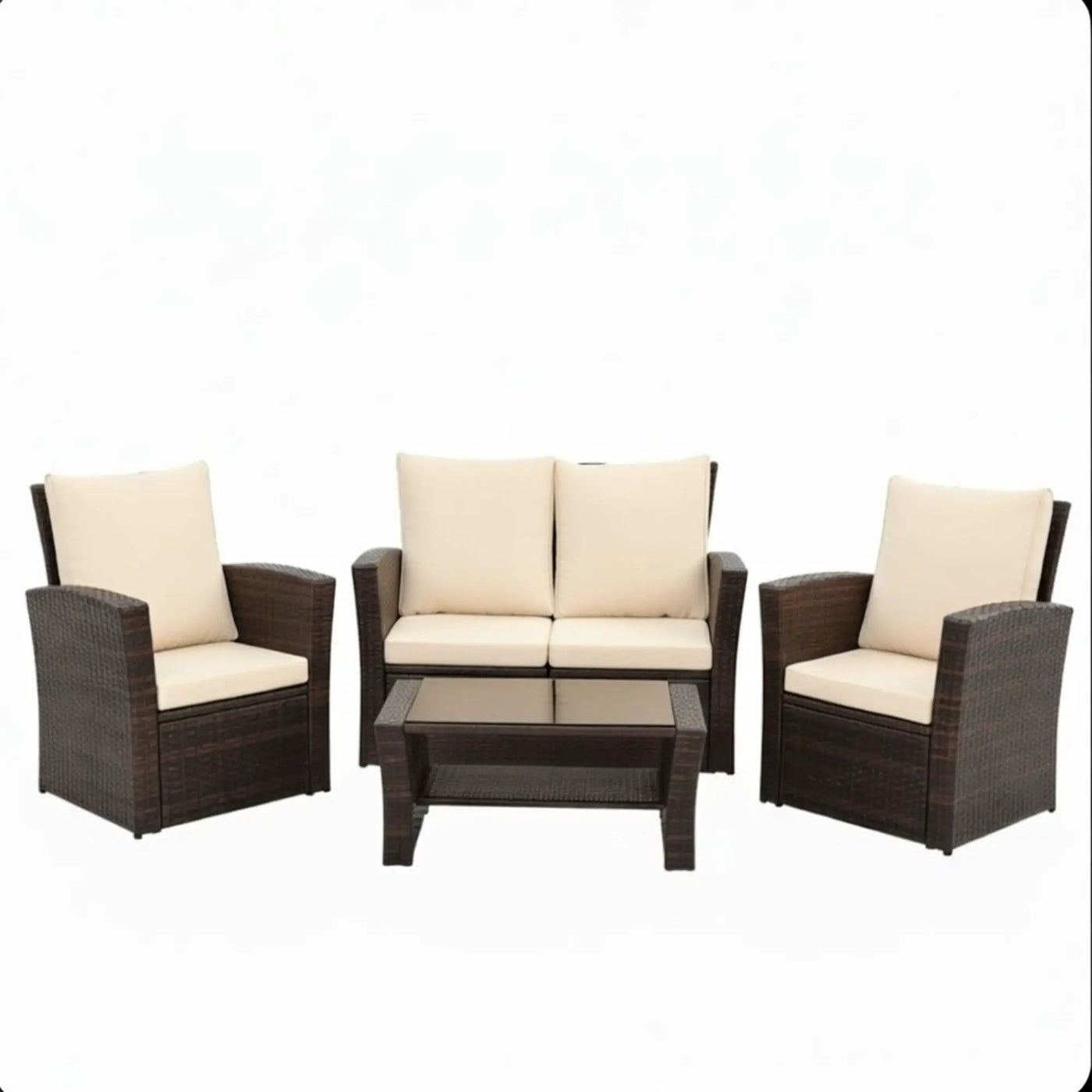 Modern Patio Set With Table And Cushions by HouseOfZazla