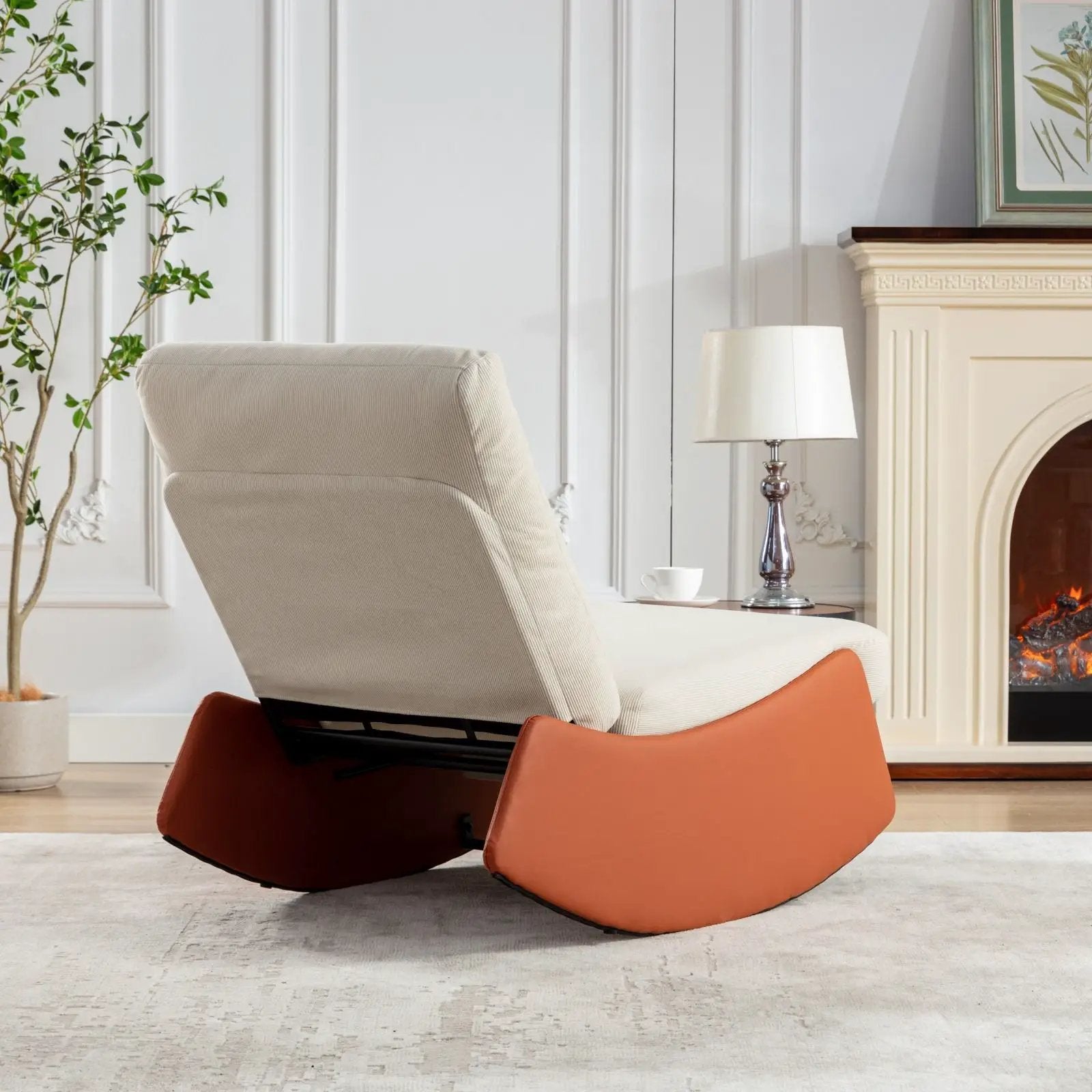 Modern Rocking Chair Recliner, Comfy Rocker Nursery Chair With Footrest, Accent Reading Chair, Upholstered Lounge Chair For Relaxing, Resting, Soft Padded Rocker For Indoor Living Room Bedroom by HouseOfZazla