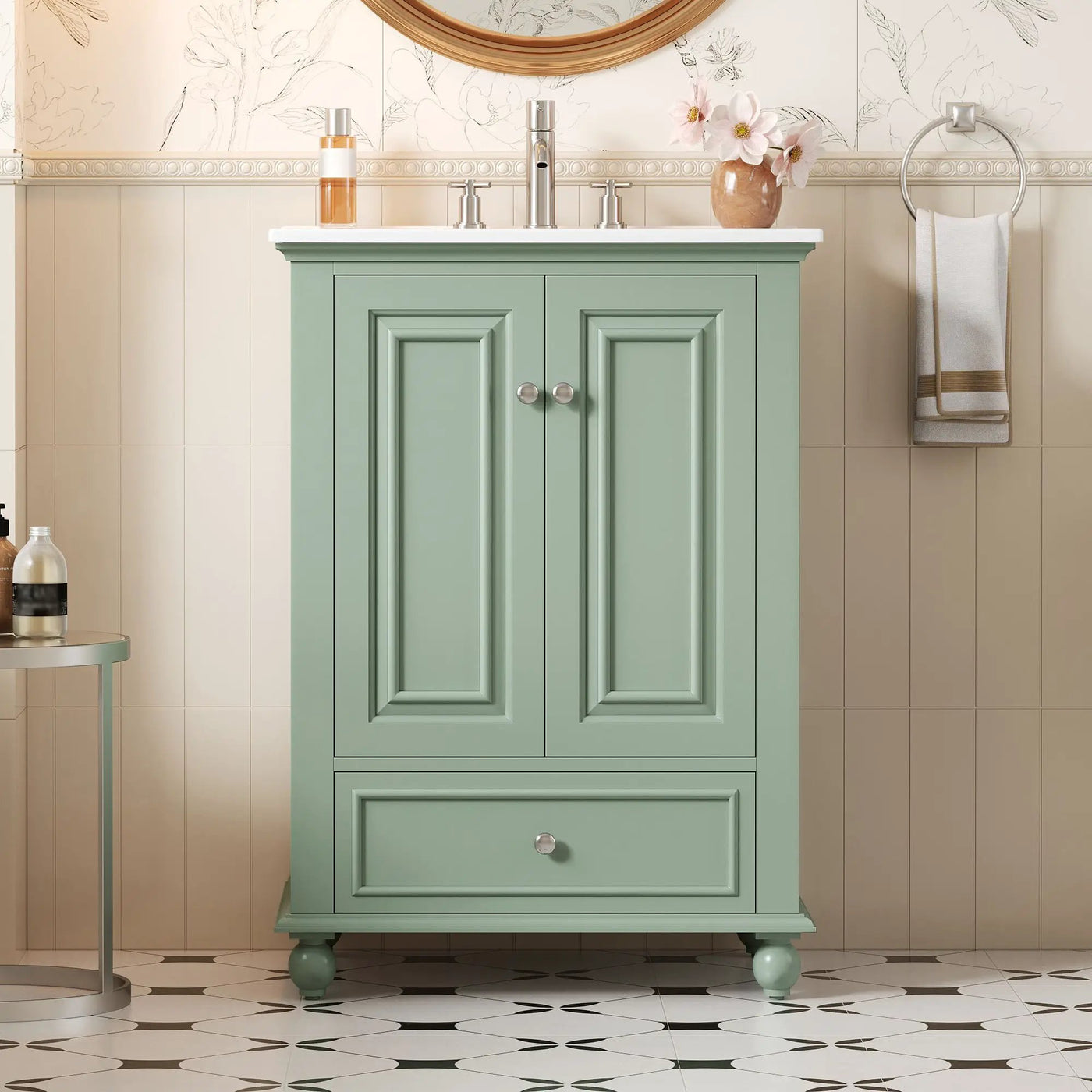Modern Bathroom Vanity With Sink, Cabinet With Drawer And Dividers, Rectangular Storage Unit by Unique Piece Furniture