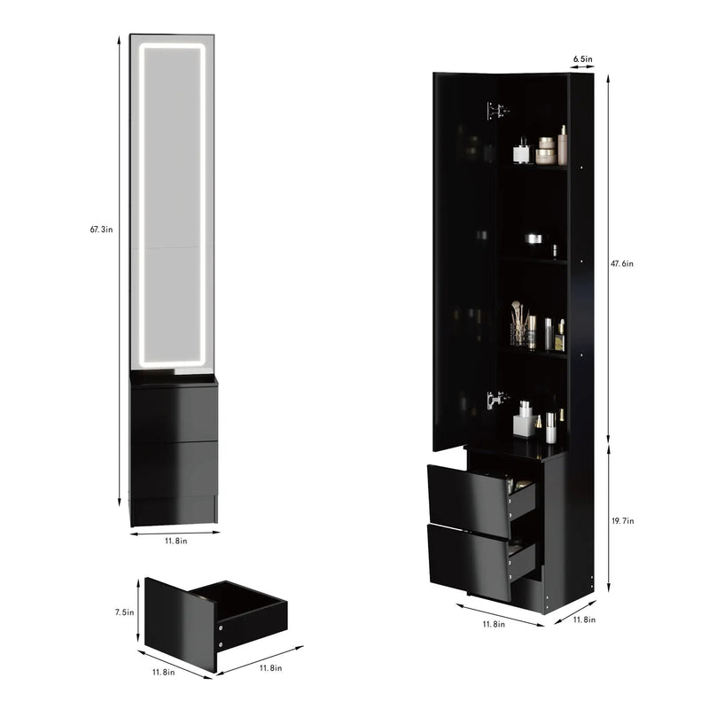 LED Dressing Mirror Cabinet with Adjustable Brightness by HouseOfZazla