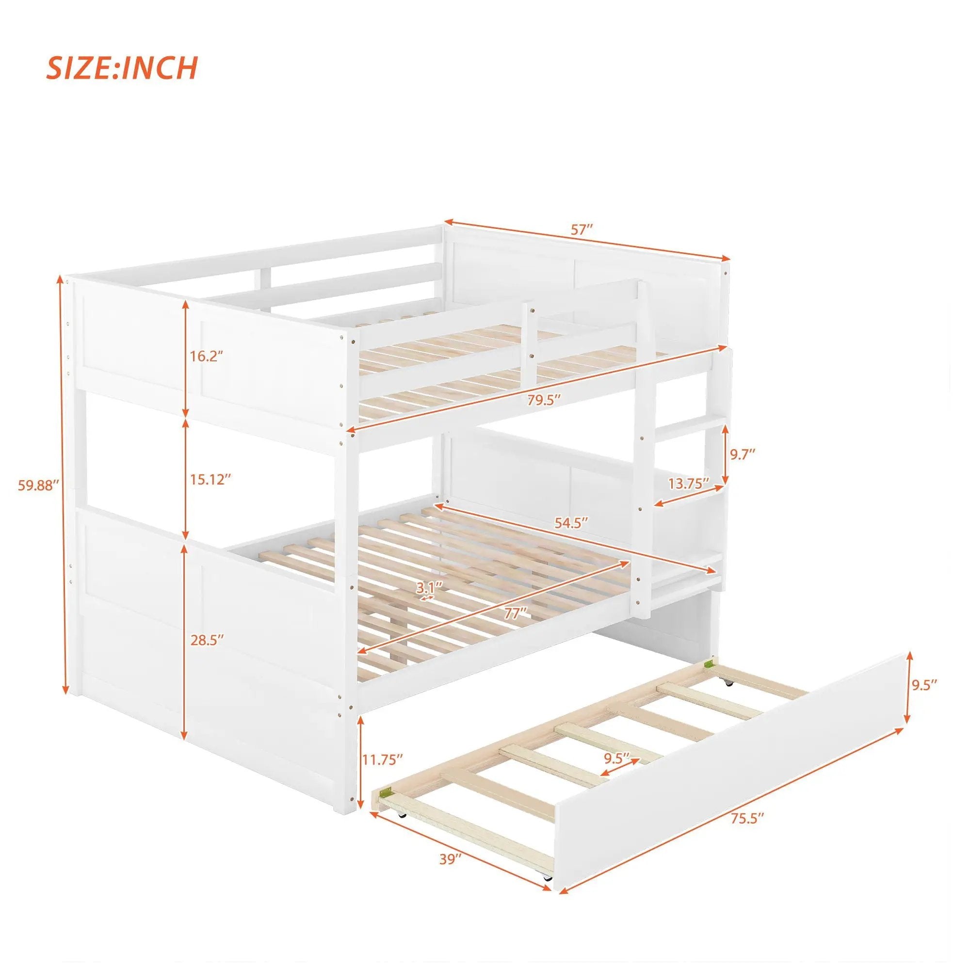 Bunk Bed With Twin Size Trundle by HouseOfZazla