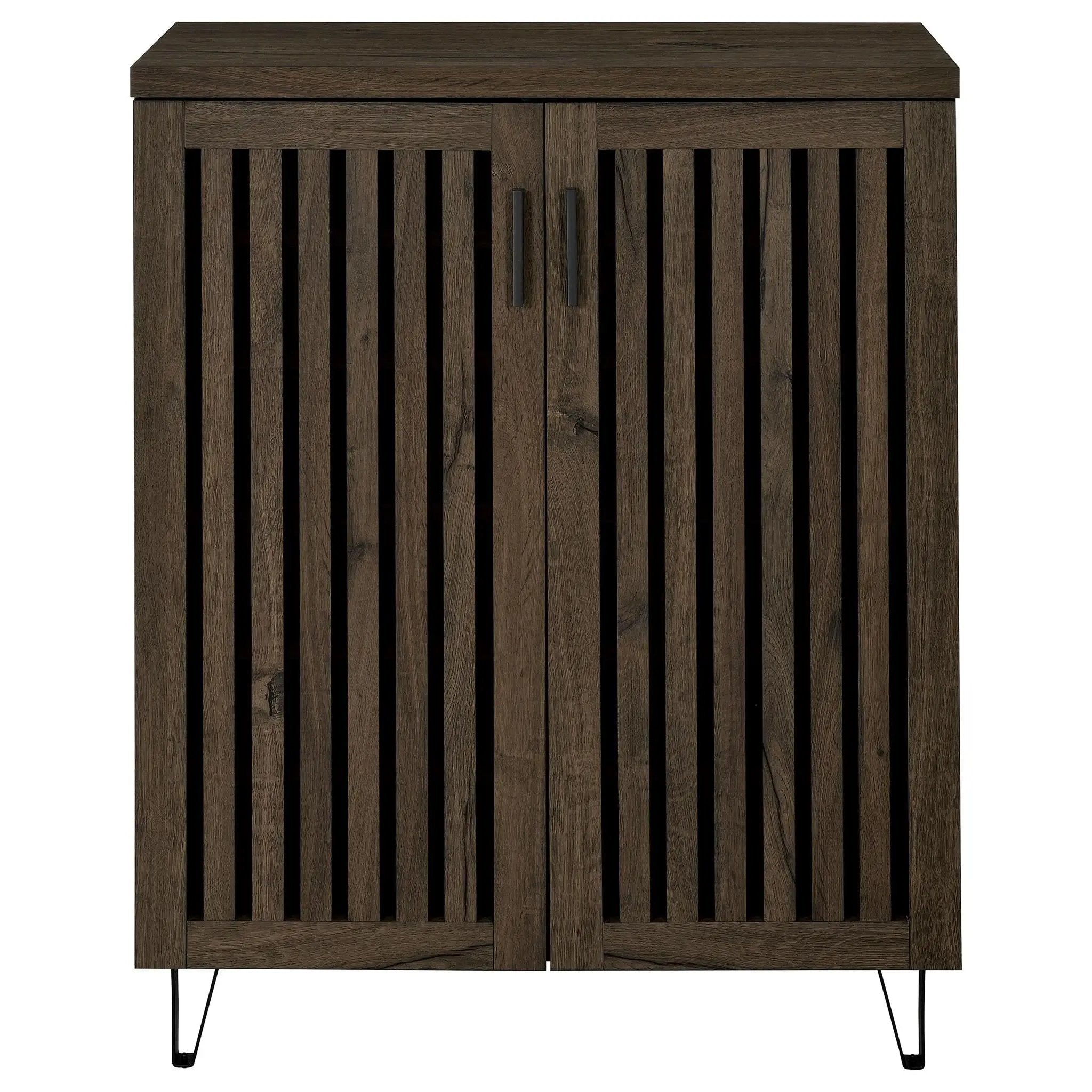 Brixton 2-door Entryway Shoe Storage Cabinets Smoked Oak by Unique Piece Furniture