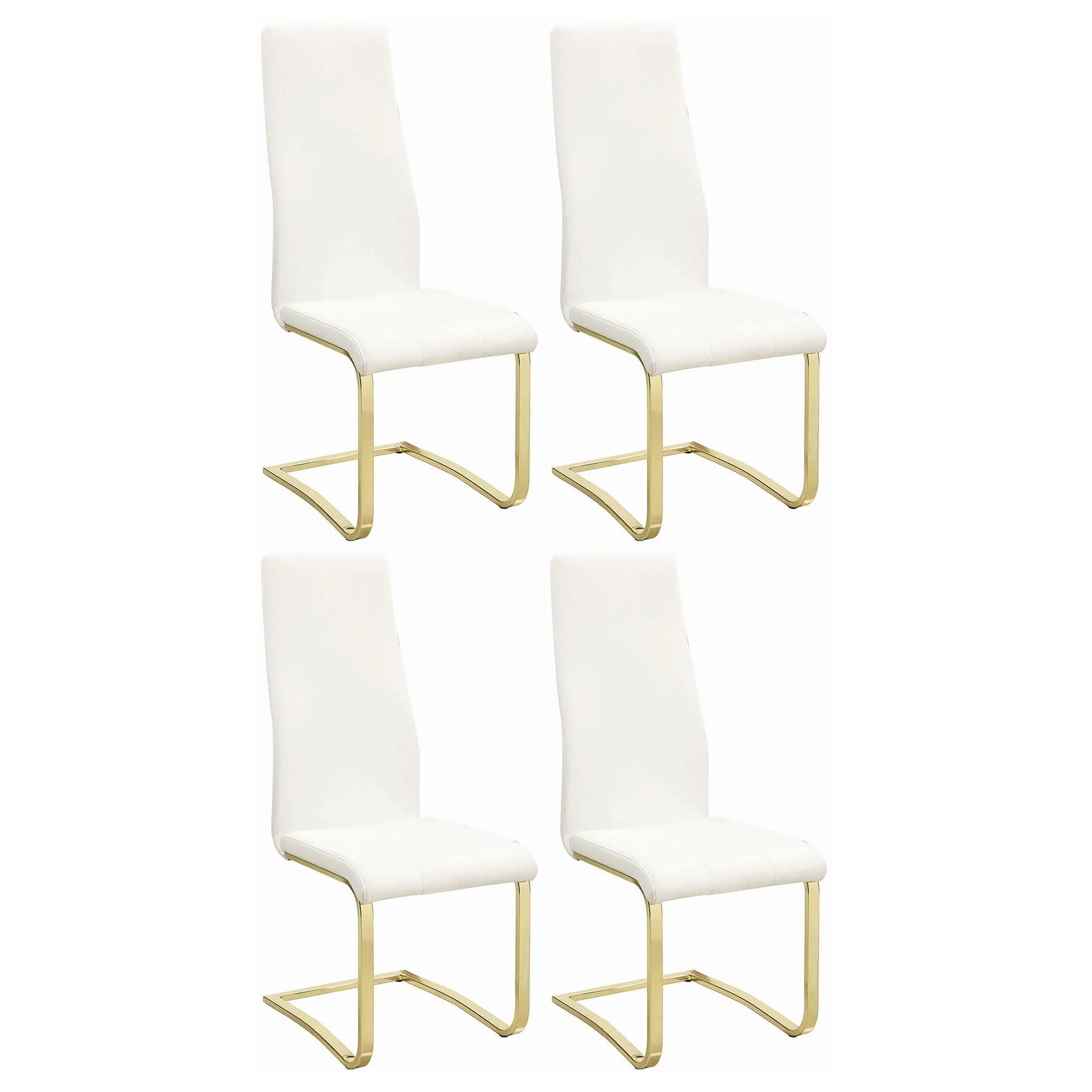 Whittingham - Dining Side Chair (Set of 4) - White / Gold by HouseOfZazla
