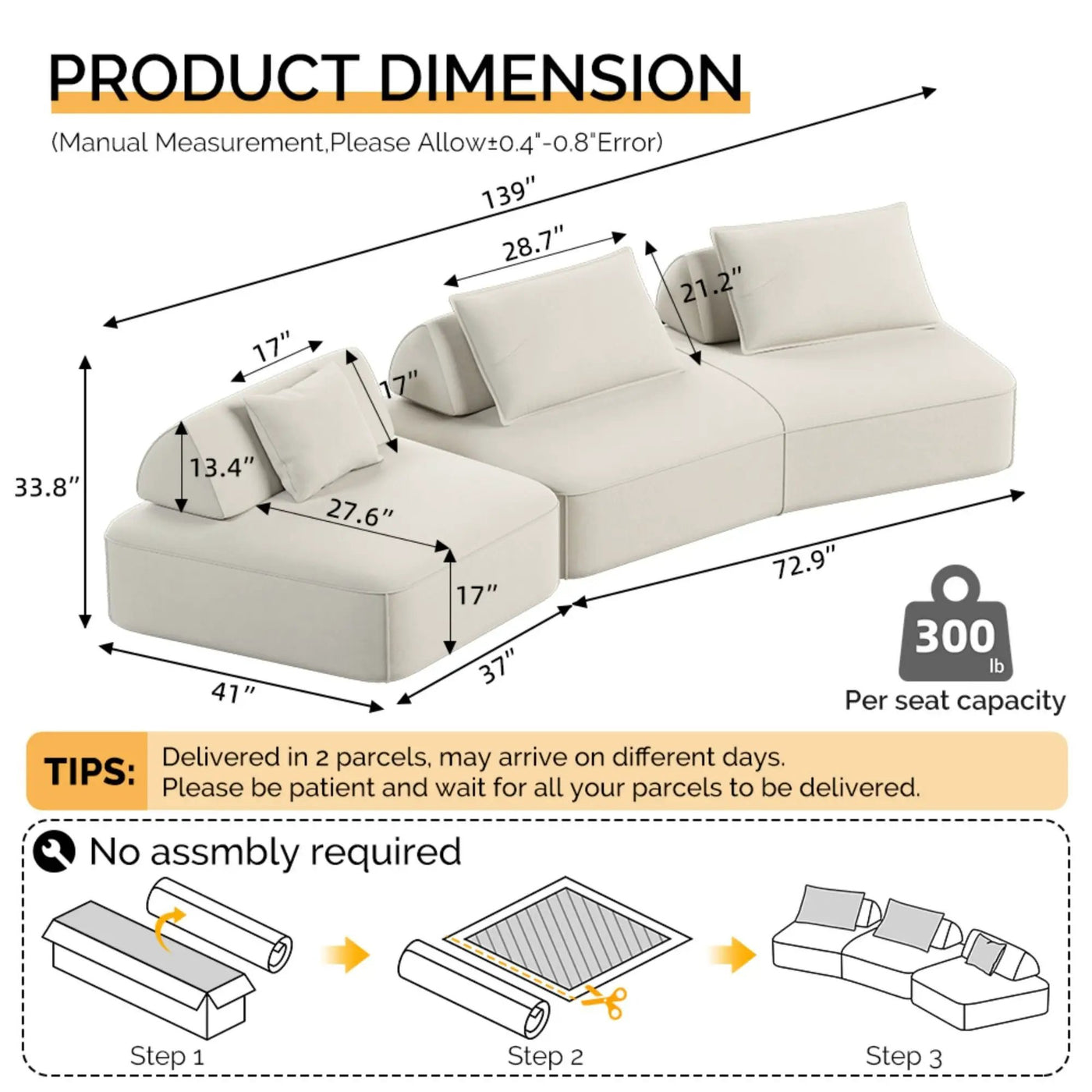 Modern Luxury Oversized Modular Sectional Sofa Set by HouseOfZazla