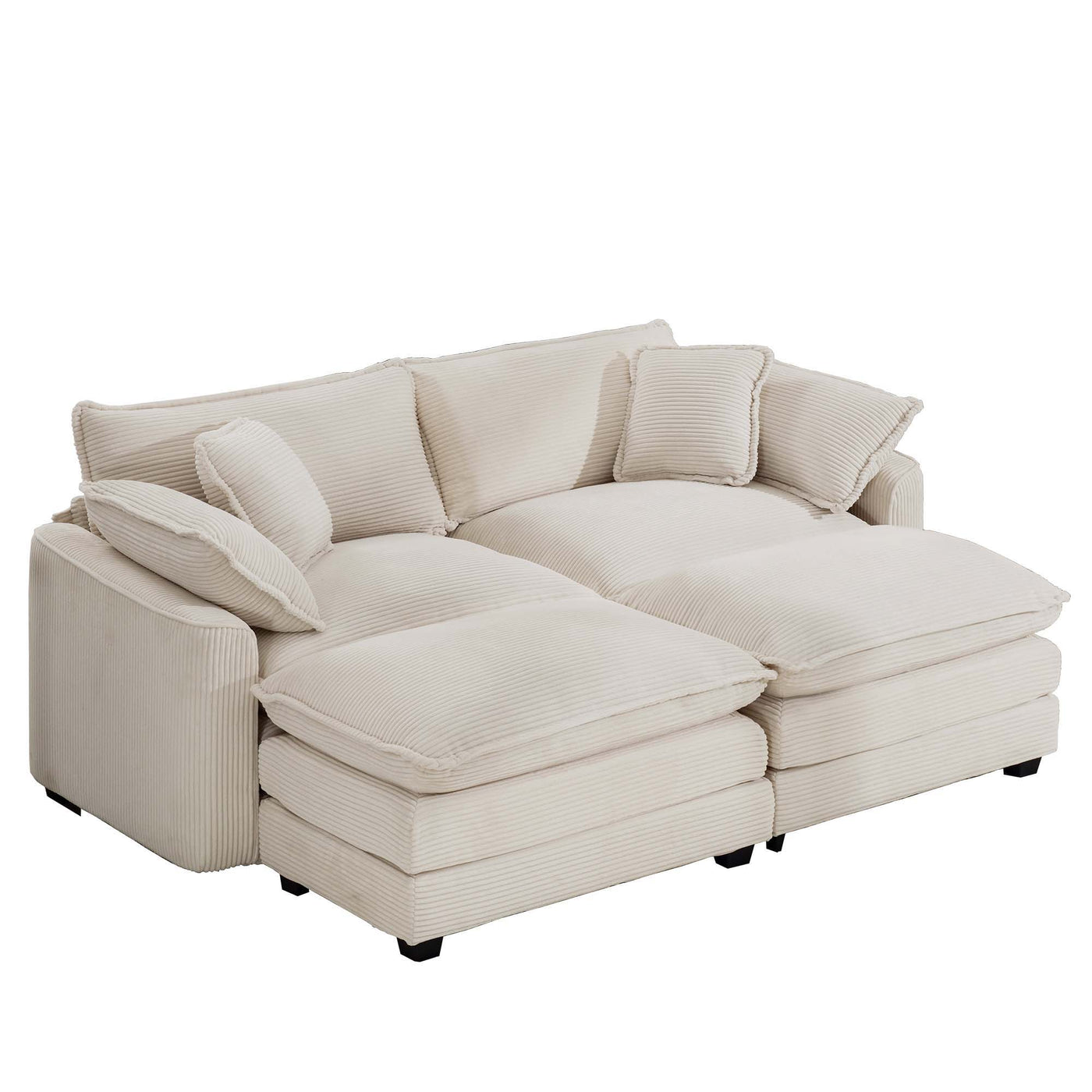 Modern Oversized Modular Cushion Sofa With Ottoman, Low Back, Deep Seating Sofa Set by Unique Piece Furniture