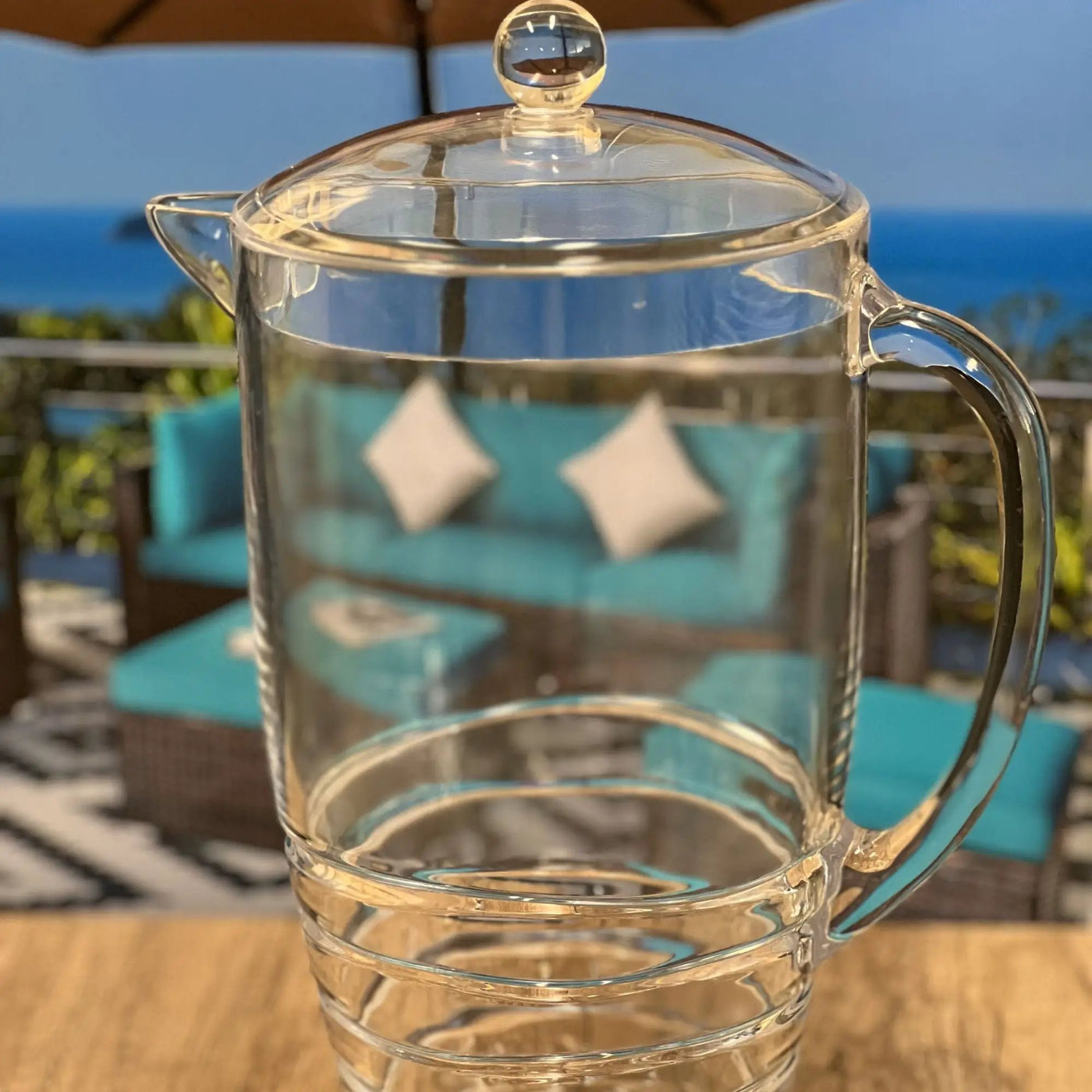 Swirl Unbreakable Plastic Water Pitcher With Lid And Spout by HouseOfZazla