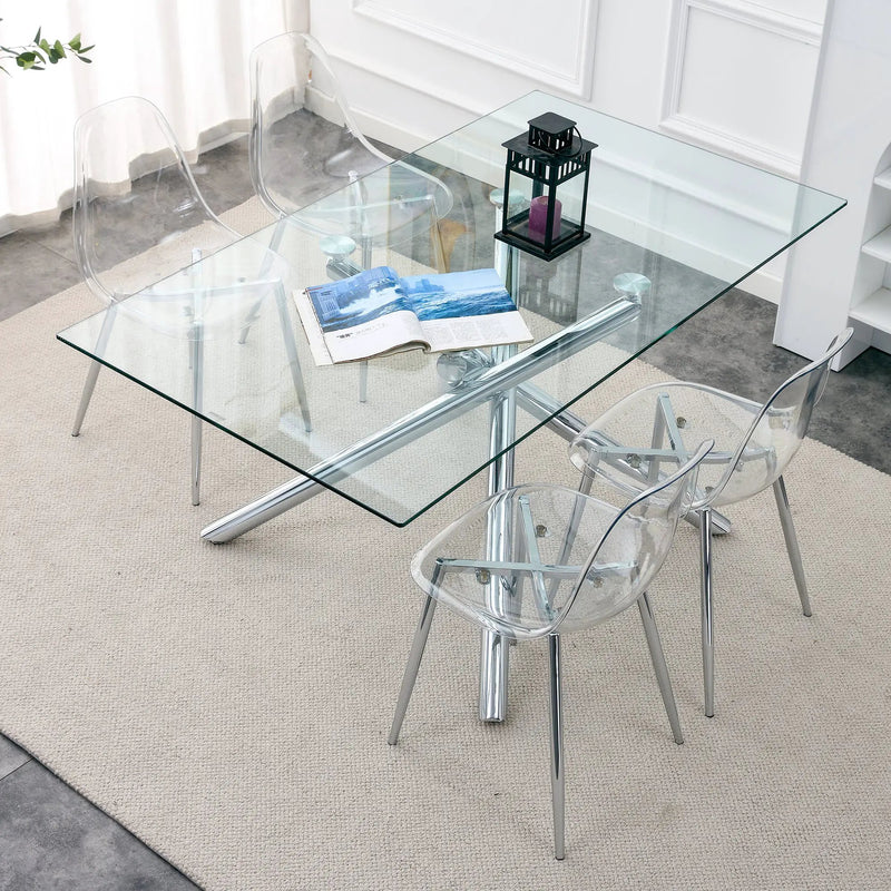 Modern Minimalist Transparent Dining Chair - 6-Piece Set by HouseOfZazla