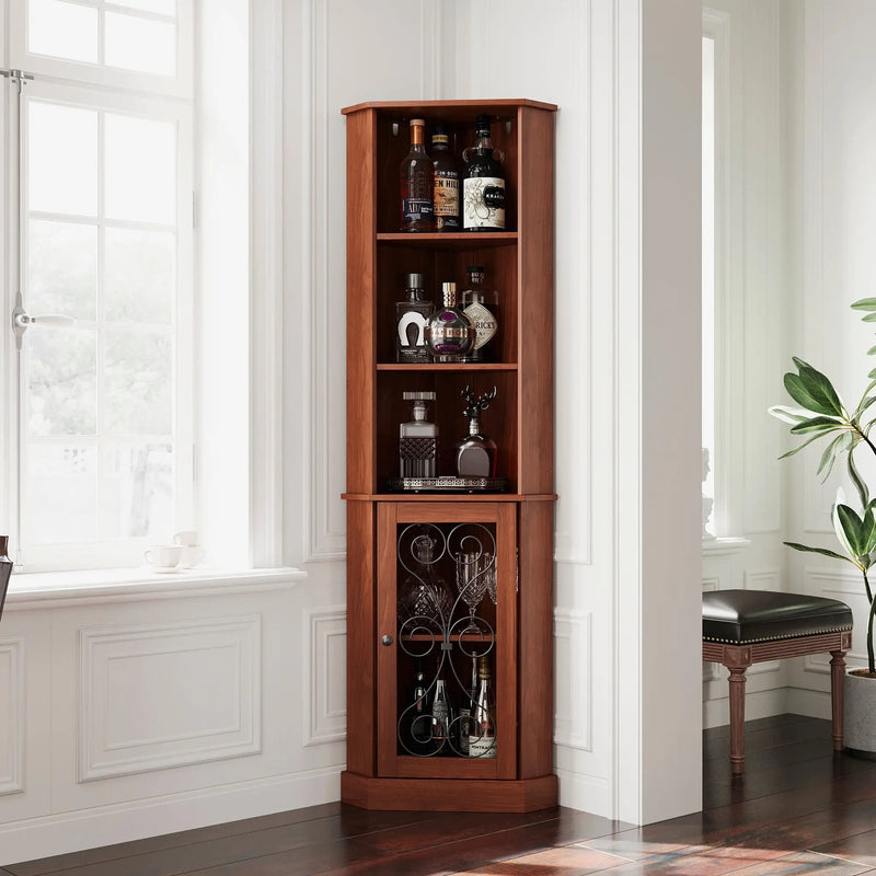 Tall Corner Bar Cabinet with Storage by HouseOfZazla