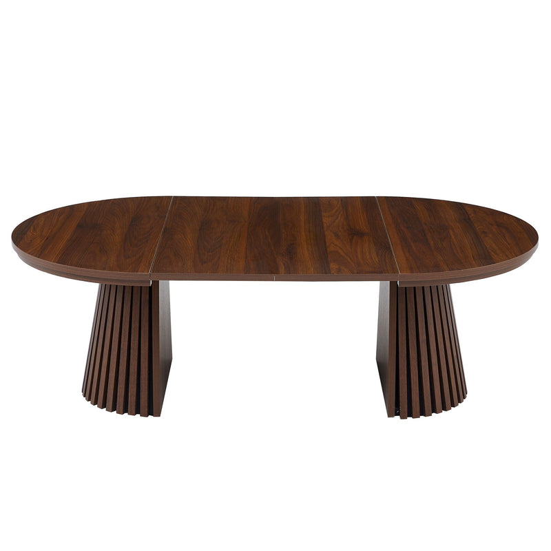 Oval Coffee Table For Living Room - Walnut by HouseOfZazla