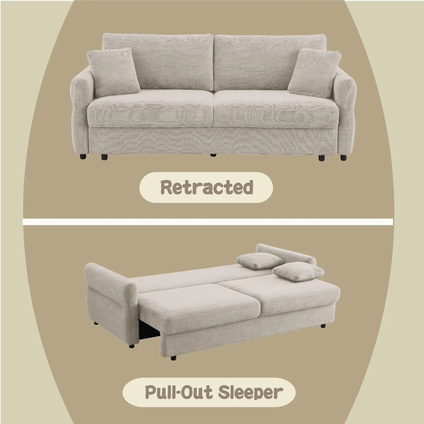 Haran - Pull Out Sleeper Sofa With Storage by Unique Piece Furniture