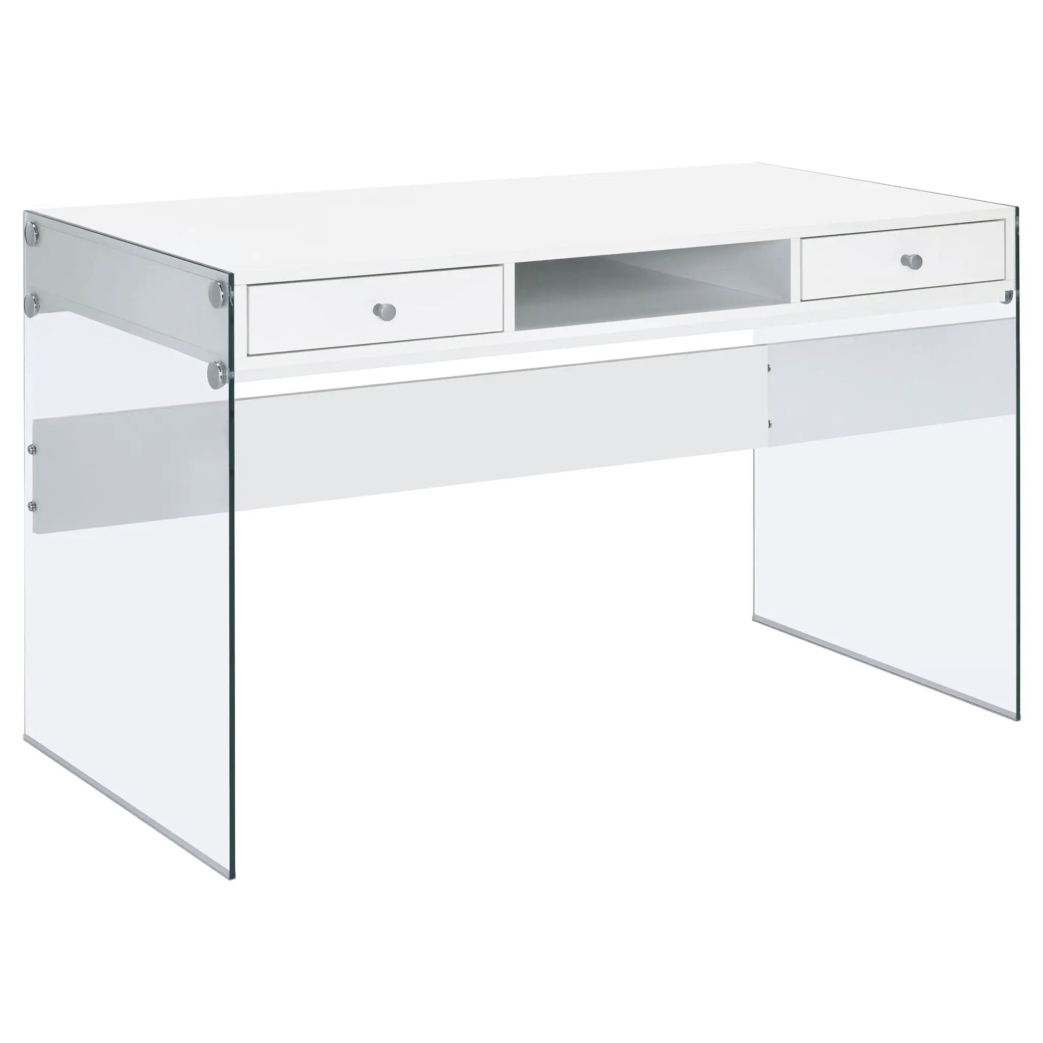 Dobrev 48-inch 2-drawer Writing Desk White High Gloss by Unique Piece Furniture