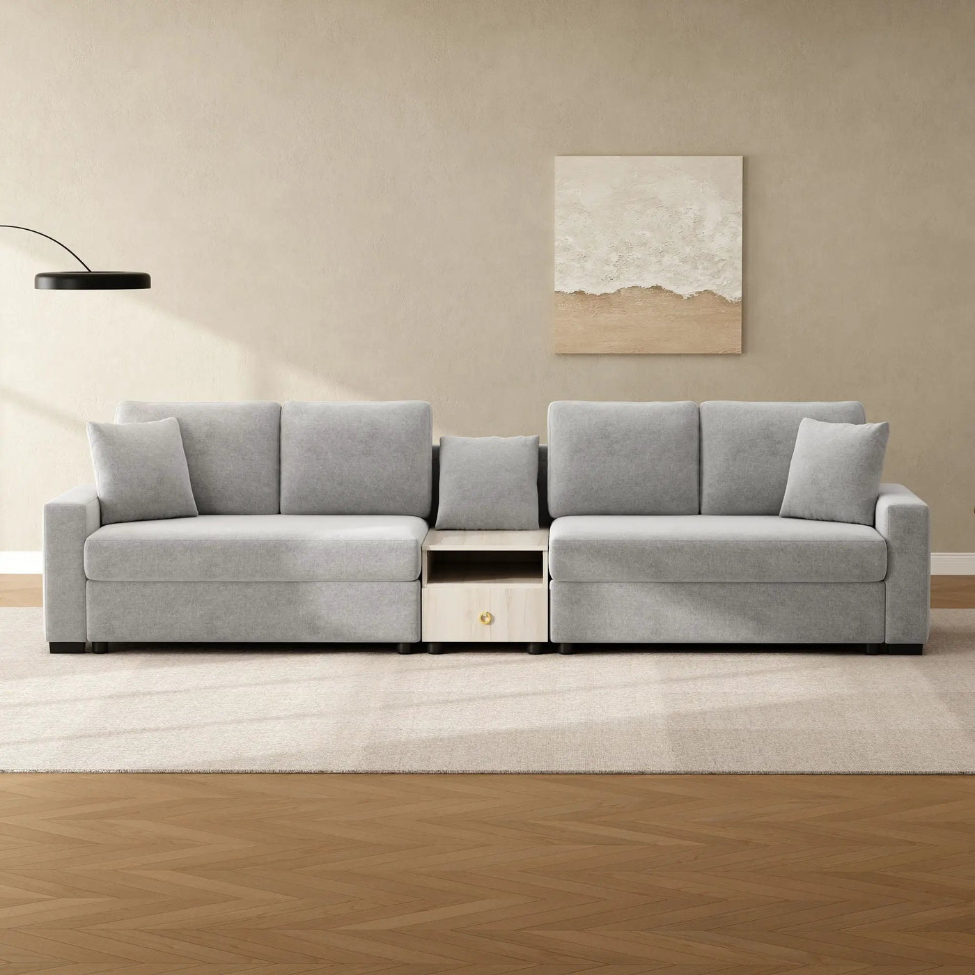 Modular Sofa Couch With Storage Armrest And Center Console by HouseOfZazla