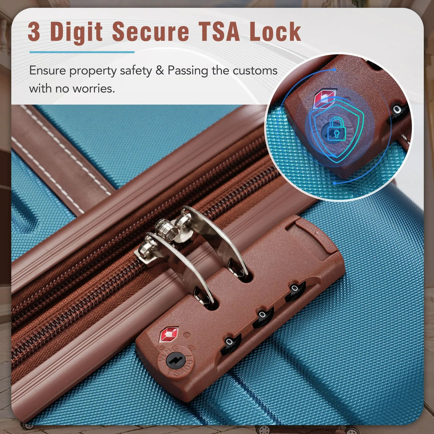 Hardshell Luggage Sets 3 Pieces 20" / 24" Luggages And Cosmetic Case Spinner Suitcase With Tsa Lock Lightweight by HouseOfZazla