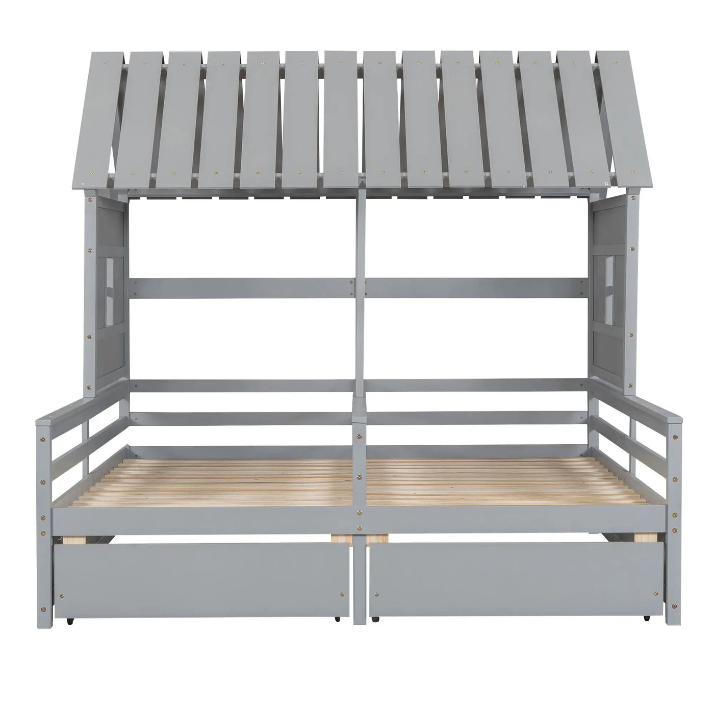 House Platform Beds With 2 Drawers, Side By Side Design by Unique Piece Furniture