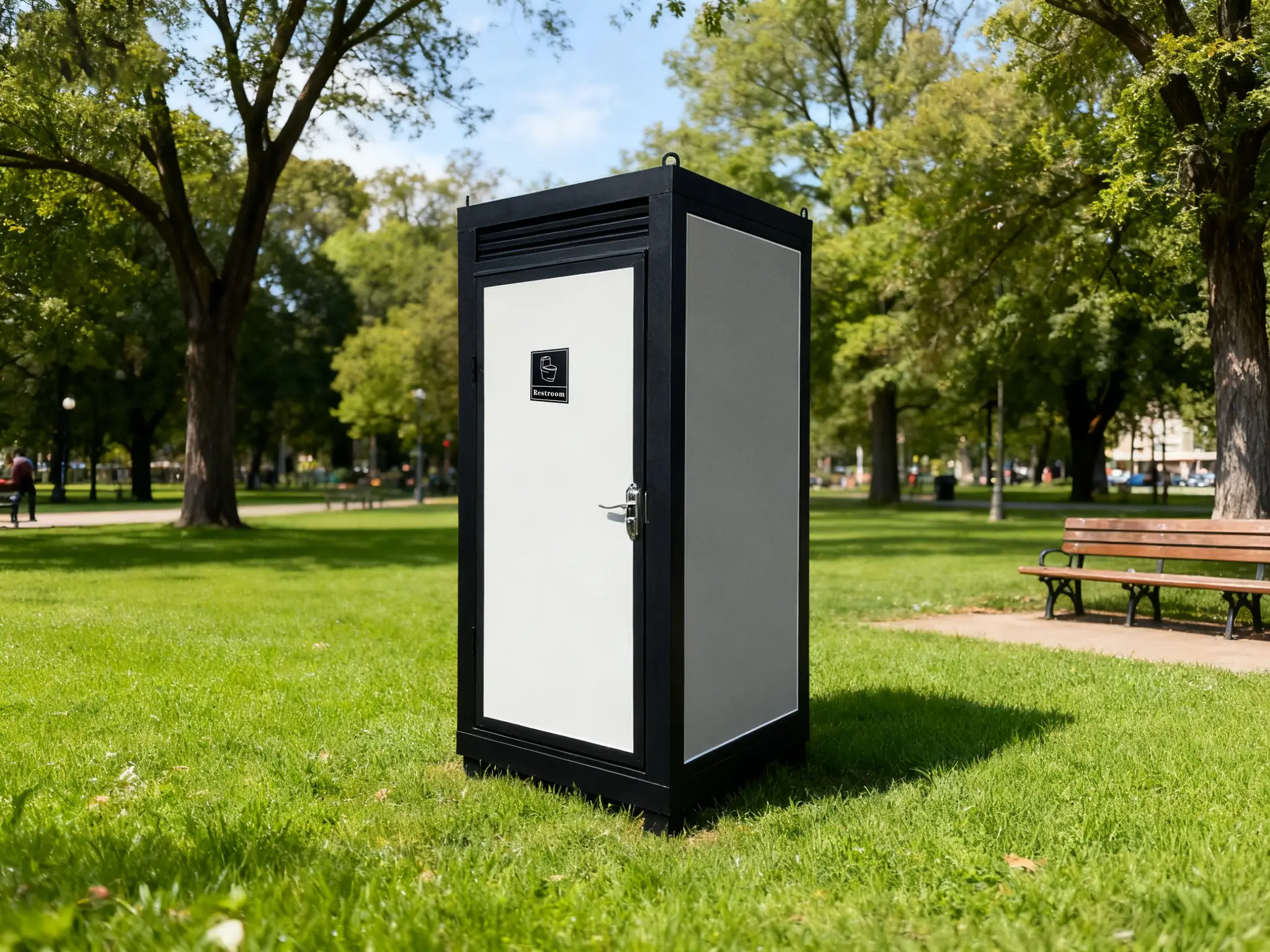 Person Portable Toilet Cabin – Outdoor Restroom with Light, Sink & Vent Fan by HouseOfZazla