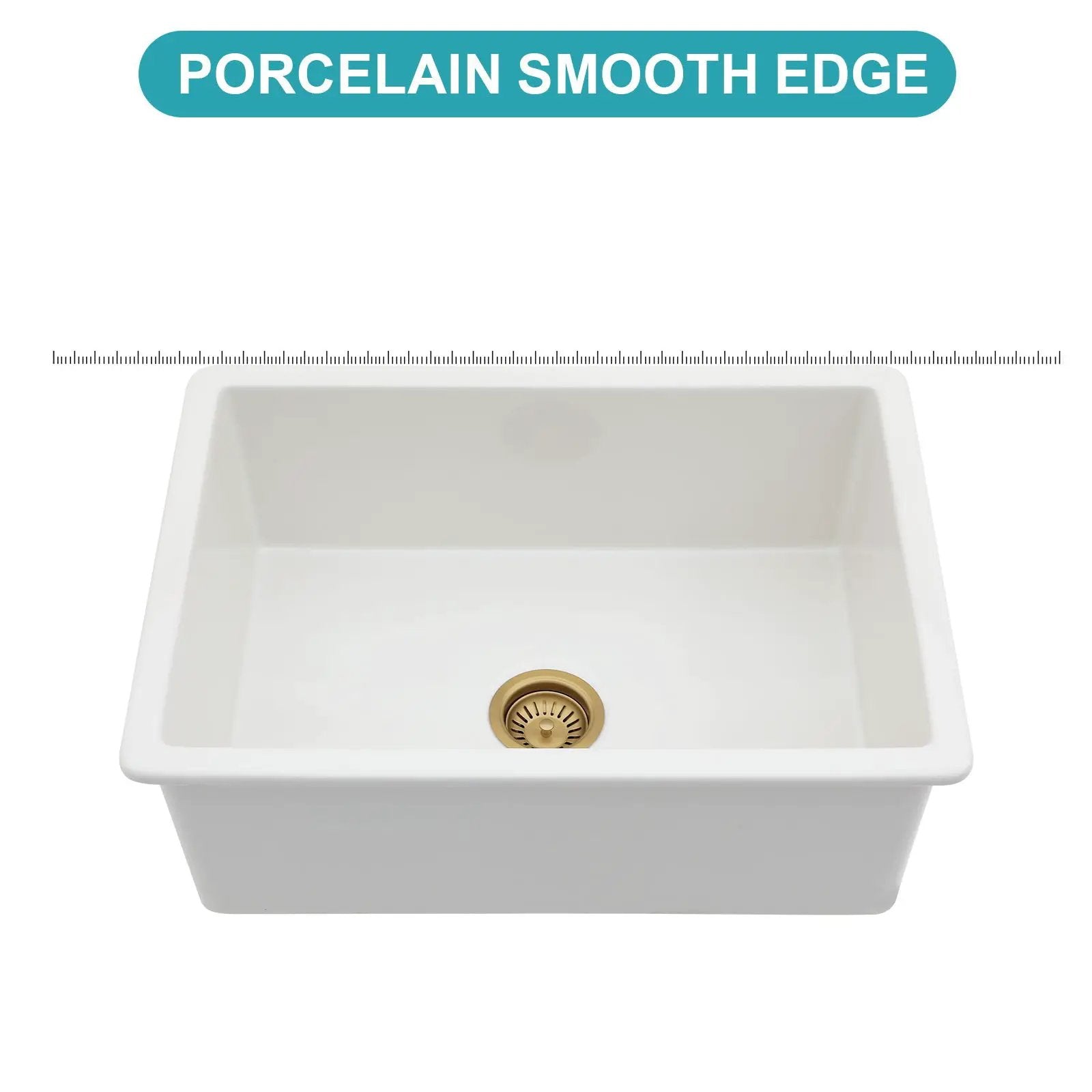 Undermount Single Bowl Ceramic Kitchen Sink, Dual Mount by HouseOfZazla