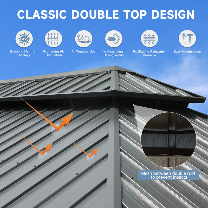 14' x 20' Hardtop Gazebo Outdoor Metal Gazebo Canopy by HouseOfZazla