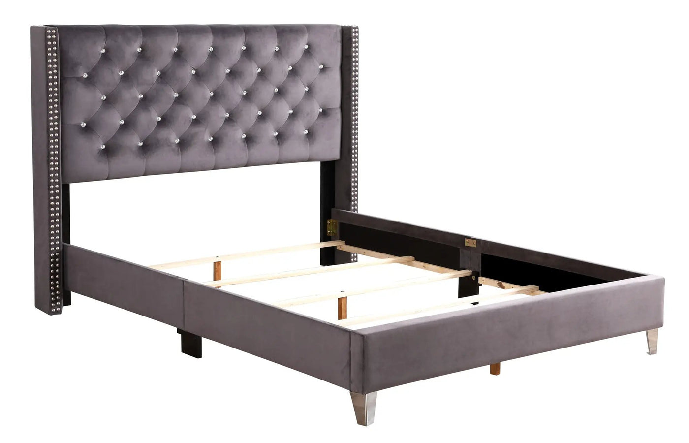 Upholstered Nailhead Trim Chic Bed by Unique Piece Furniture