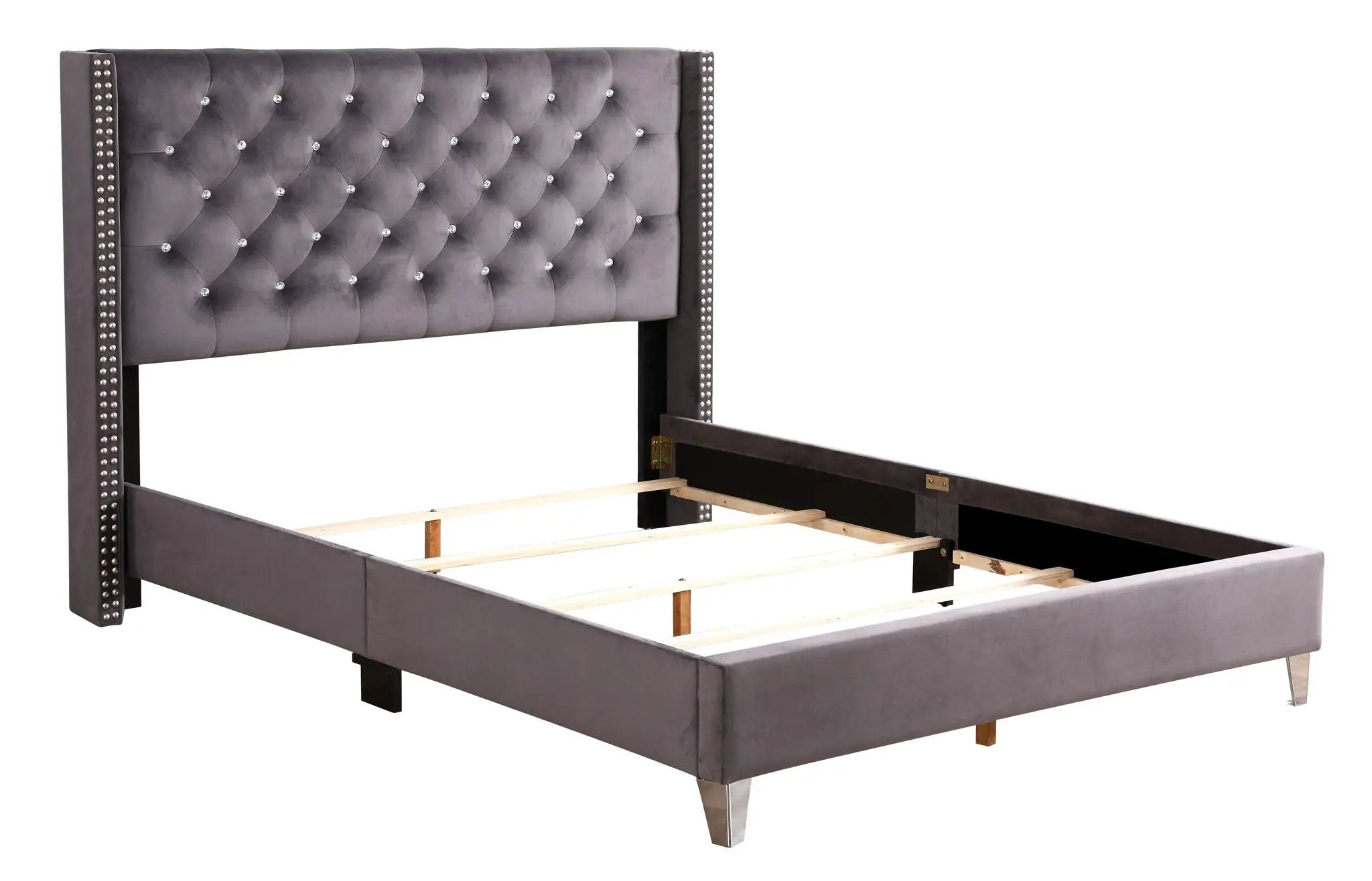Upholstered Nailhead Trim Chic Bed by HouseOfZazla
