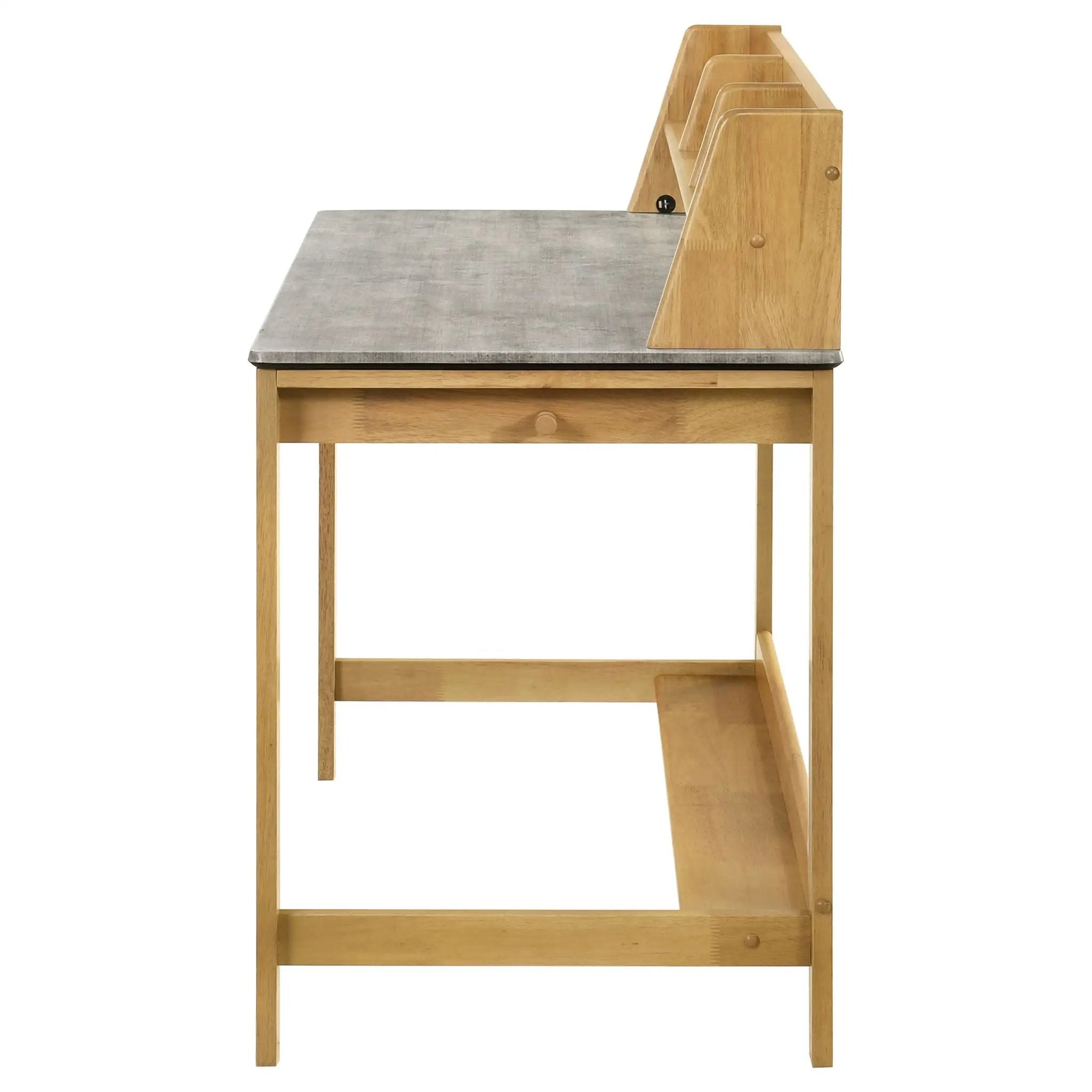 Besler 47-inch SmartTop Writing Desk with Shelf Cement and Natural by Unique Piece Furniture