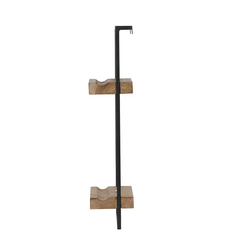 Wall Shelf With Two Shelves - Black Brown by Unique Piece Furniture