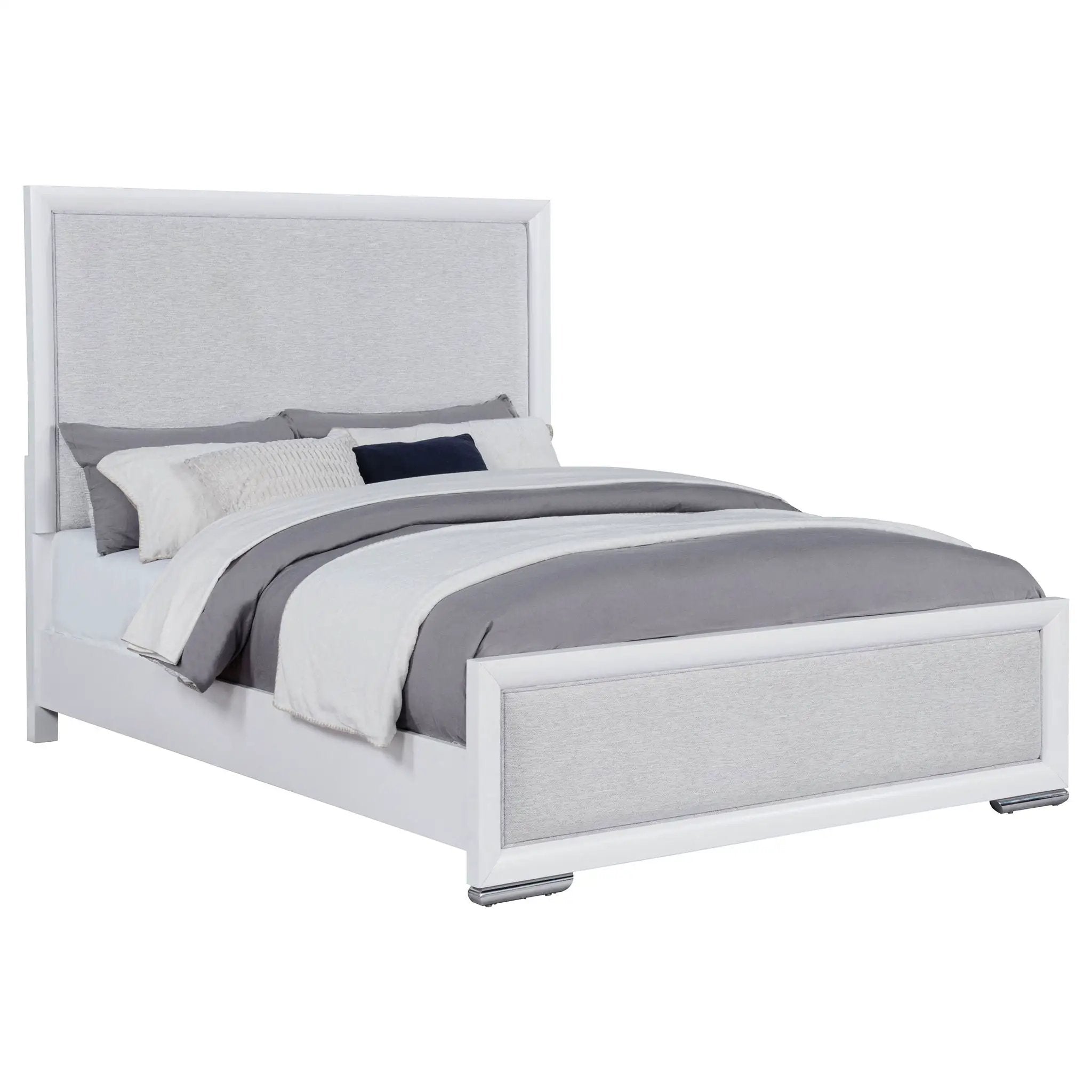 Gracemont 57-inch Queen Panel Bed Grey and White by Unique Piece Furniture