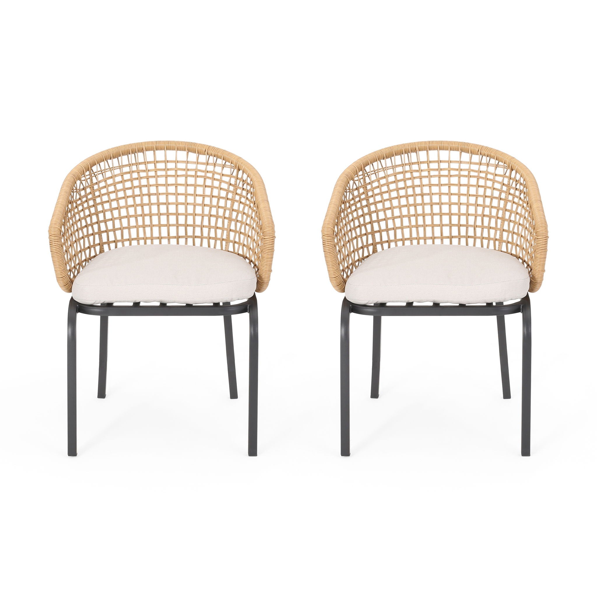 Outdoor Wicker Chair with Powder Coated Iron Legs by HouseOfZazla