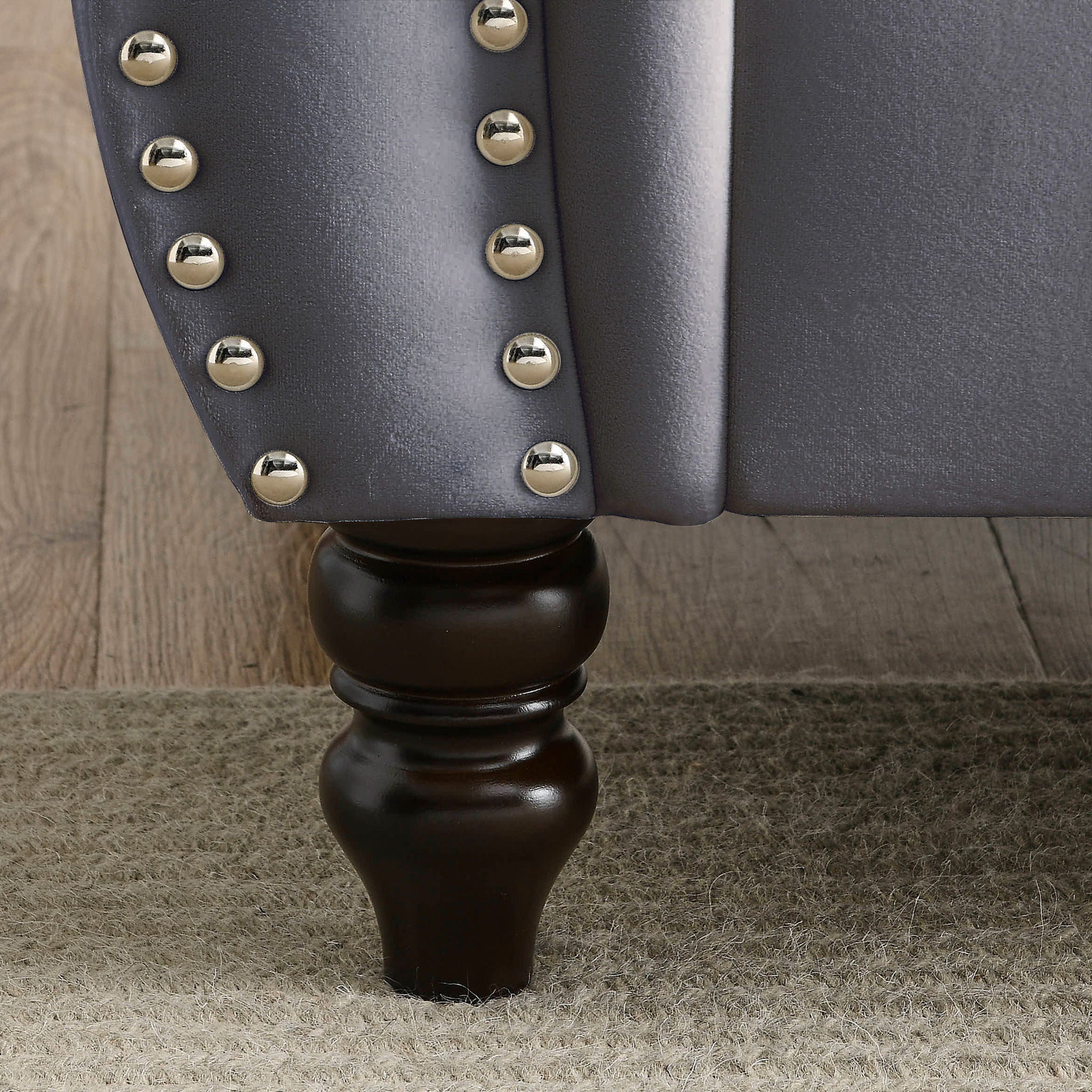 Chesterfield Sofa With Rolled Arms And Nailhead Trim by HouseOfZazla