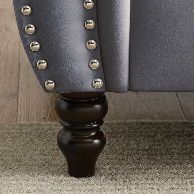 Chesterfield Sofa With Rolled Arms And Nailhead Trim by HouseOfZazla