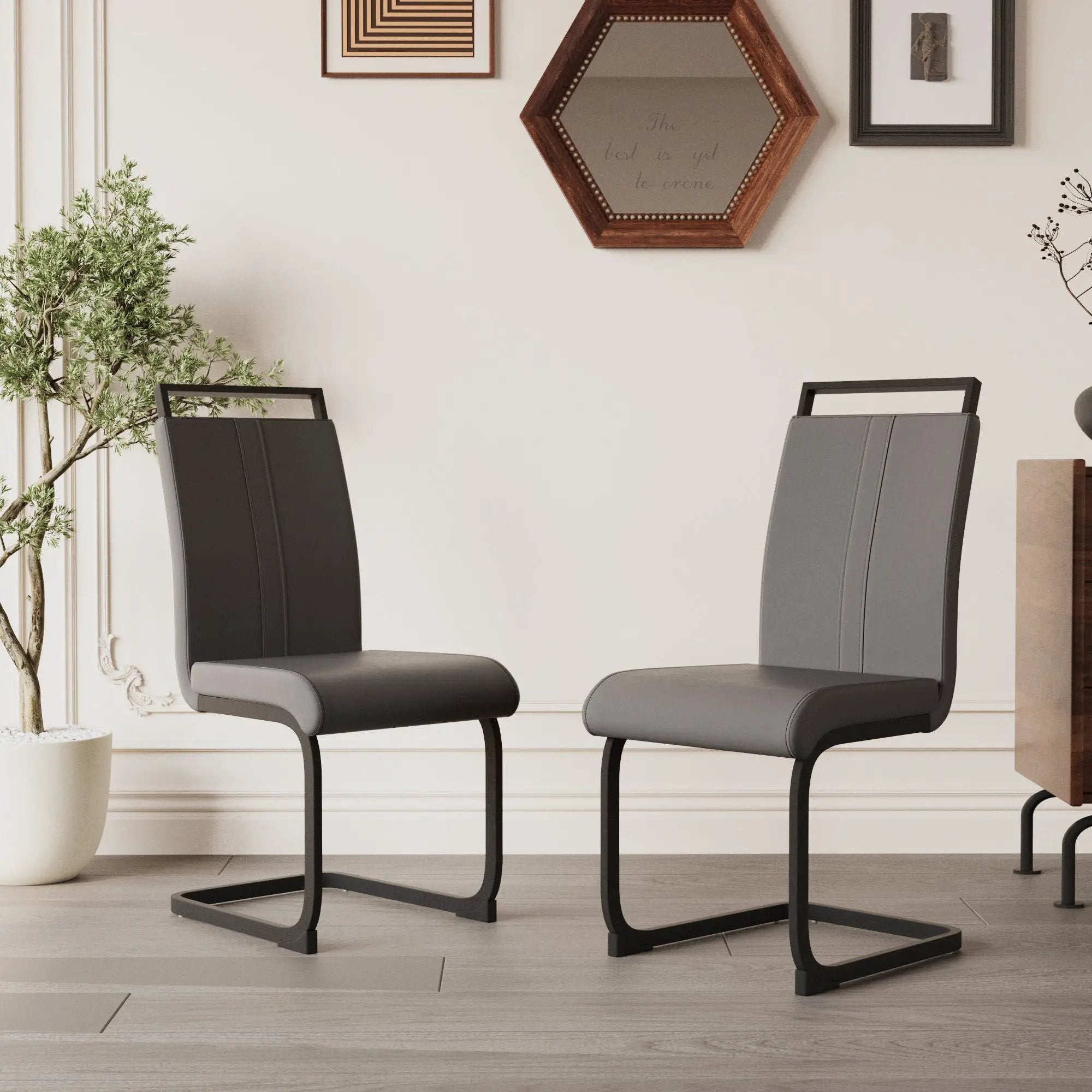 Modern Dining Chairs With High Back Upholstered Design Metal Legs by Unique Piece Furniture