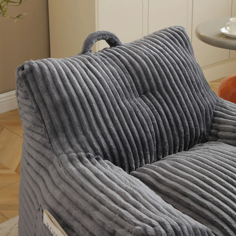 Giant Bean Bag Chair With Armrests And Footstool by Unique Piece Furniture