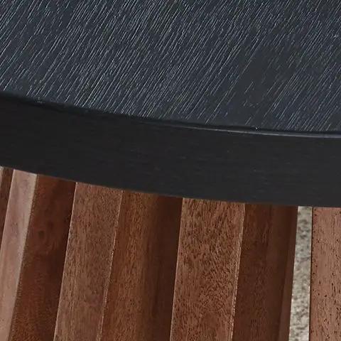 Kallari - Round End Table - Warm Brown / Black by Unique Piece Furniture