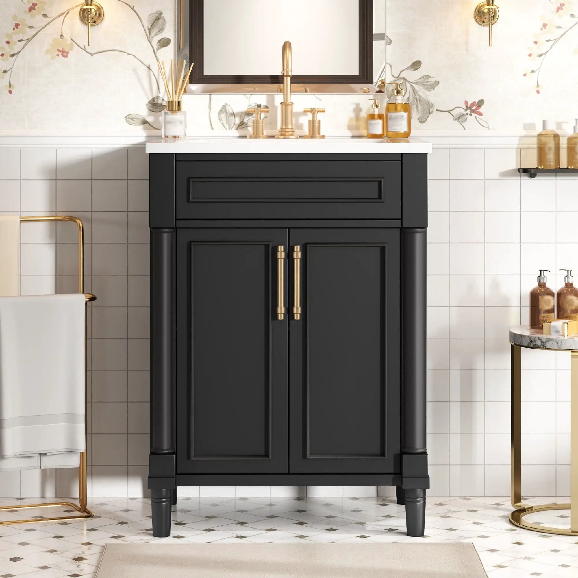 Bathroom Vanity With Integrated Sink and 2 Door Cabinet by HouseOfZazla