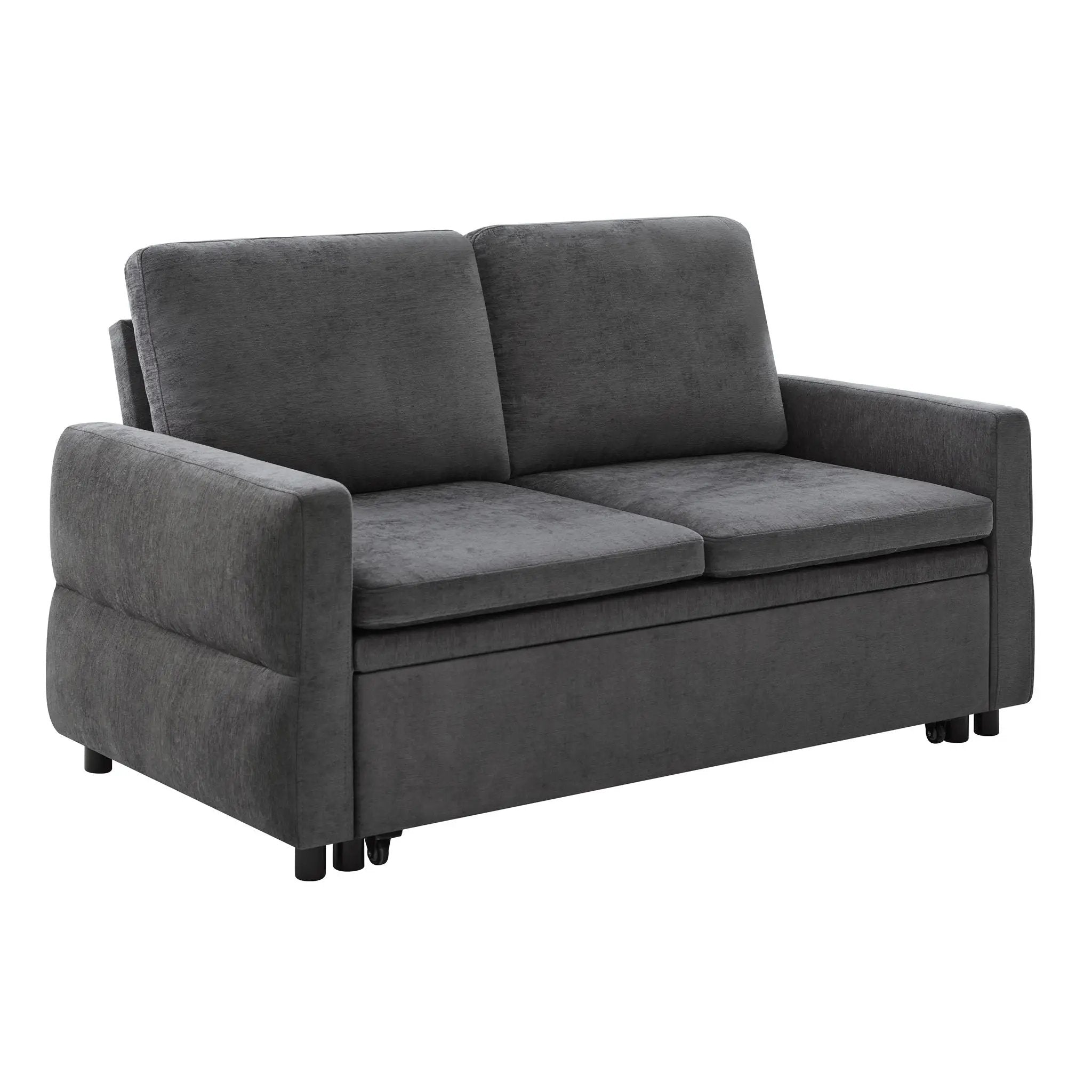 Convertible Sofa Bed Loveseat With Adjustable Backrest And USB Ports by HouseOfZazla