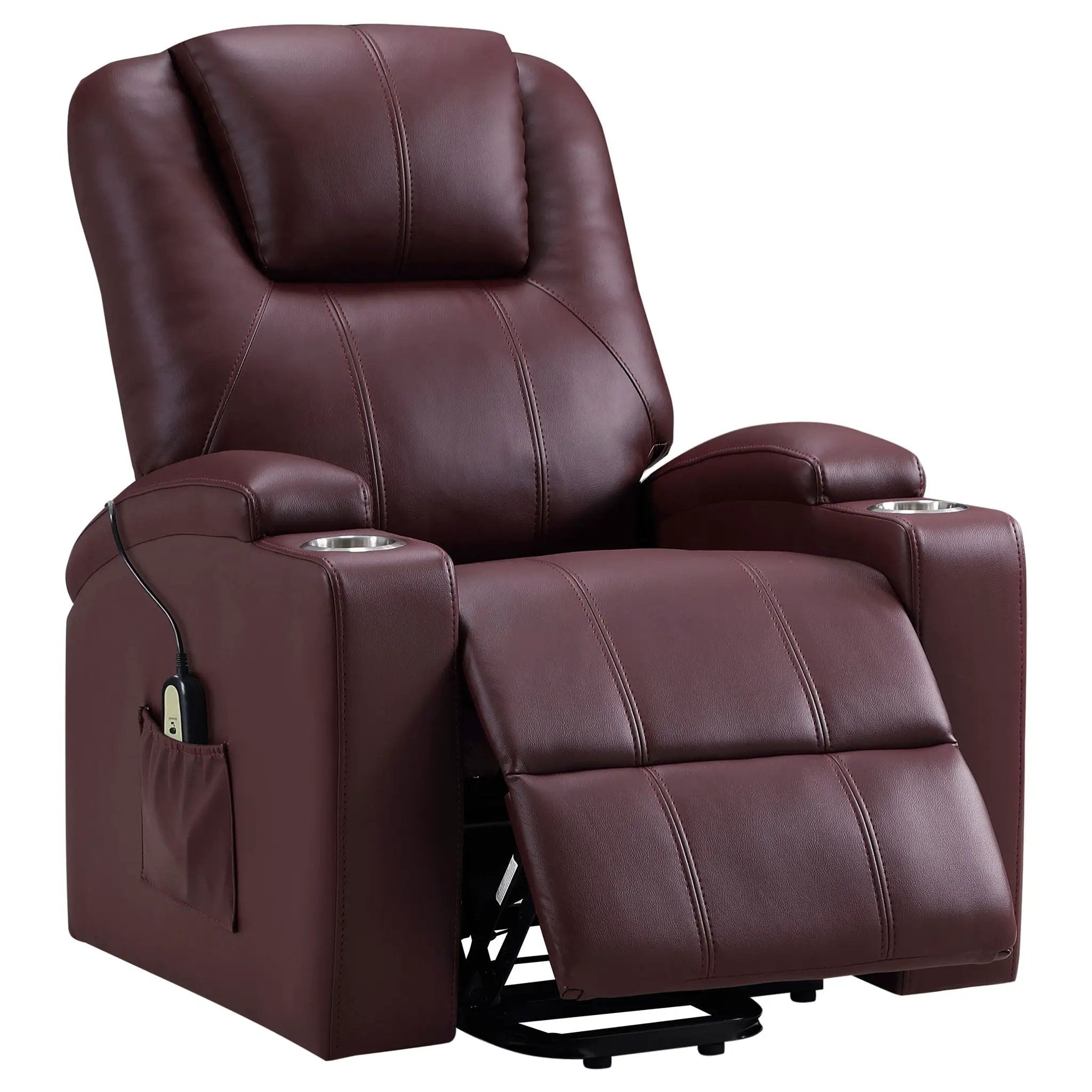 Macklin - Power Lift Massage Recliner With Heat And Dual Cupholders by Unique Piece Furniture