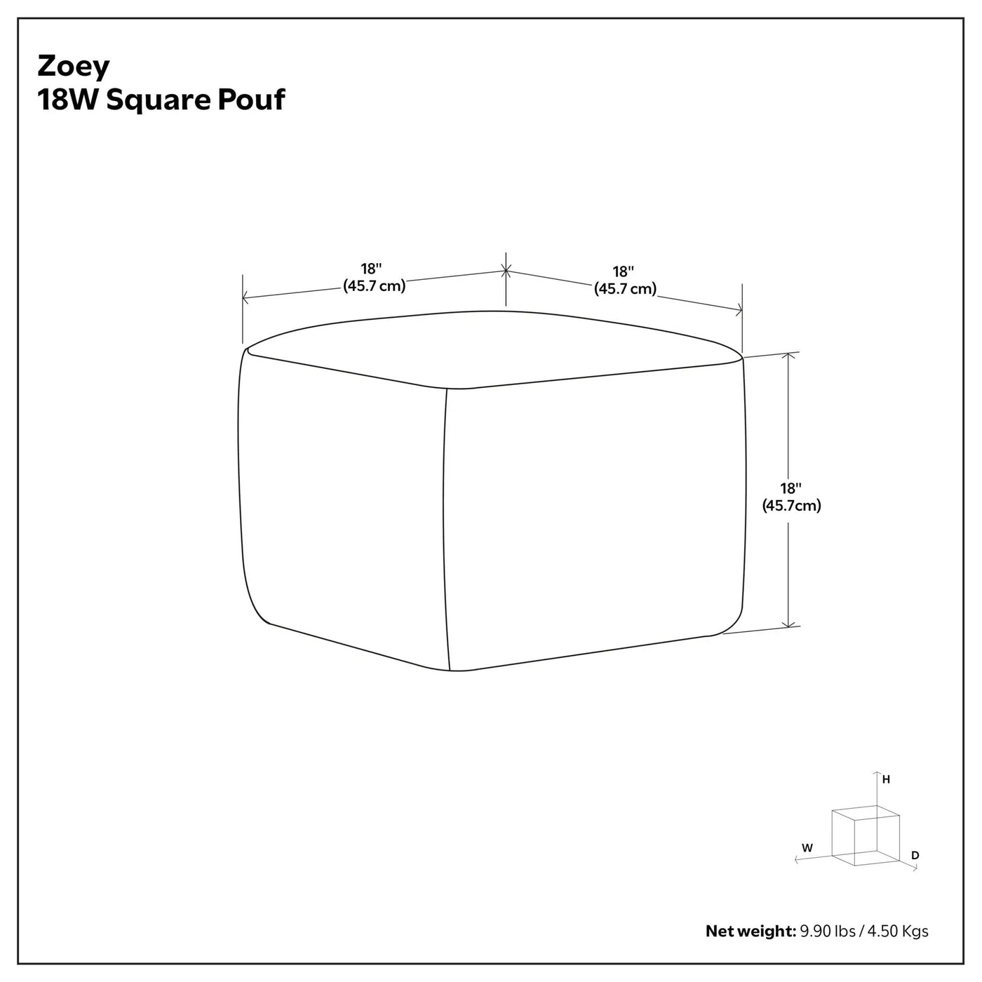 Zoey - Handcrafted Woven Cube Pouf by Unique Piece Furniture