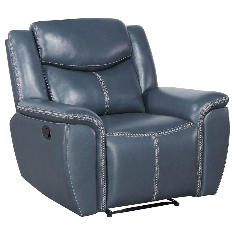 Sloane Upholstered Padded Arm Recliner Chair Blue by Unique Piece Furniture