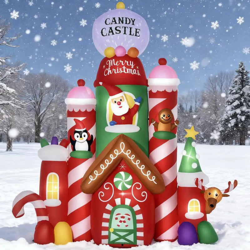 10ft Christmas Inflatables Candy Castle by HouseOfZazla