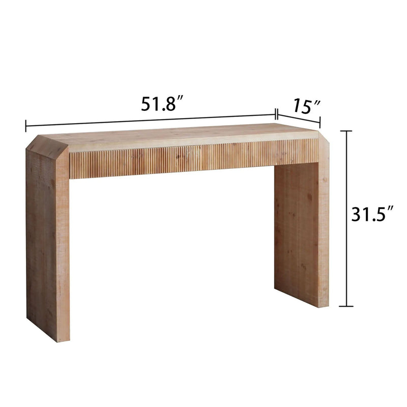 Rustic Modern Console Table With Drawer Storage - Natural Wood by Unique Piece Furniture