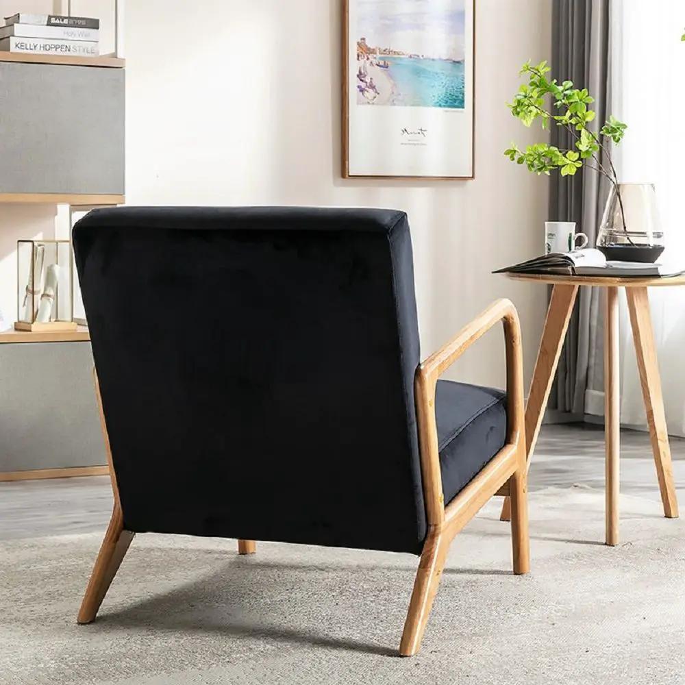 Classic Mid-Century Modern Accent Chairs, Open Framed Armchair With Cushioning by Unique Piece Furniture