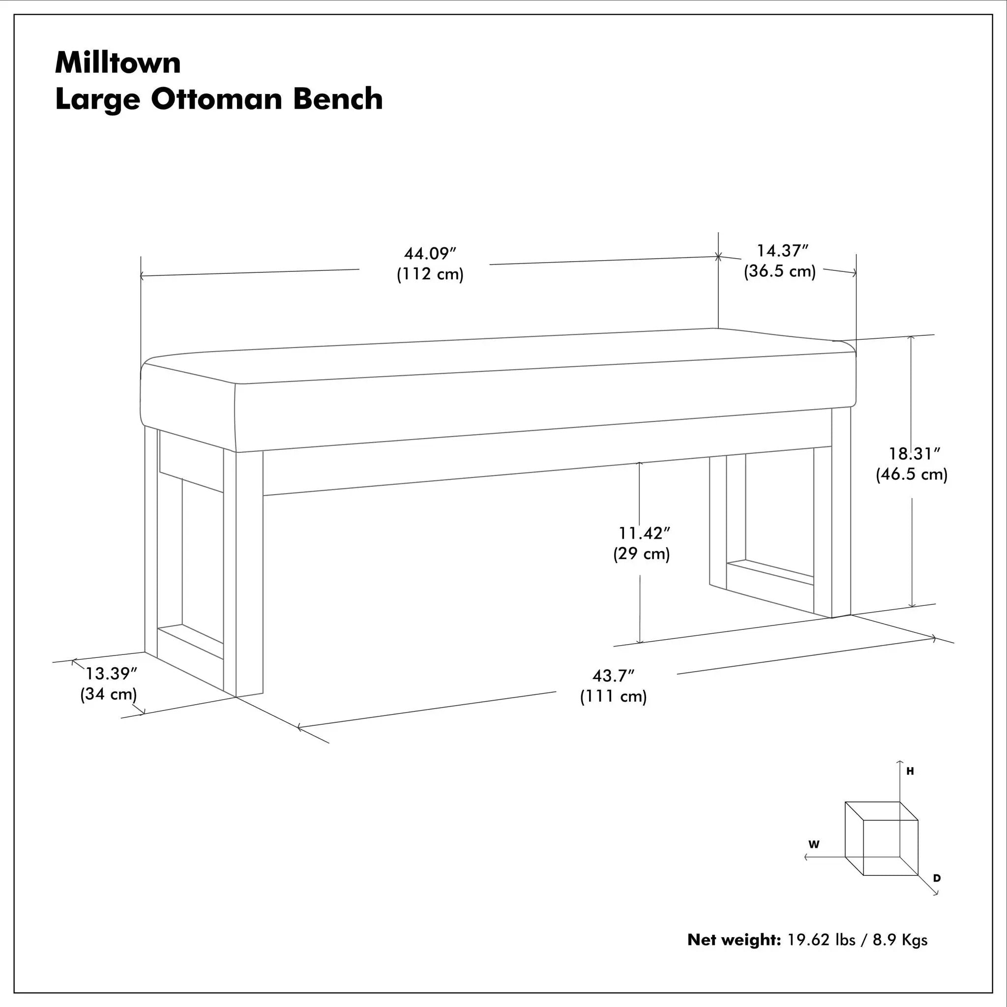 Milltown - Upholstered Ottoman Bench by Unique Piece Furniture