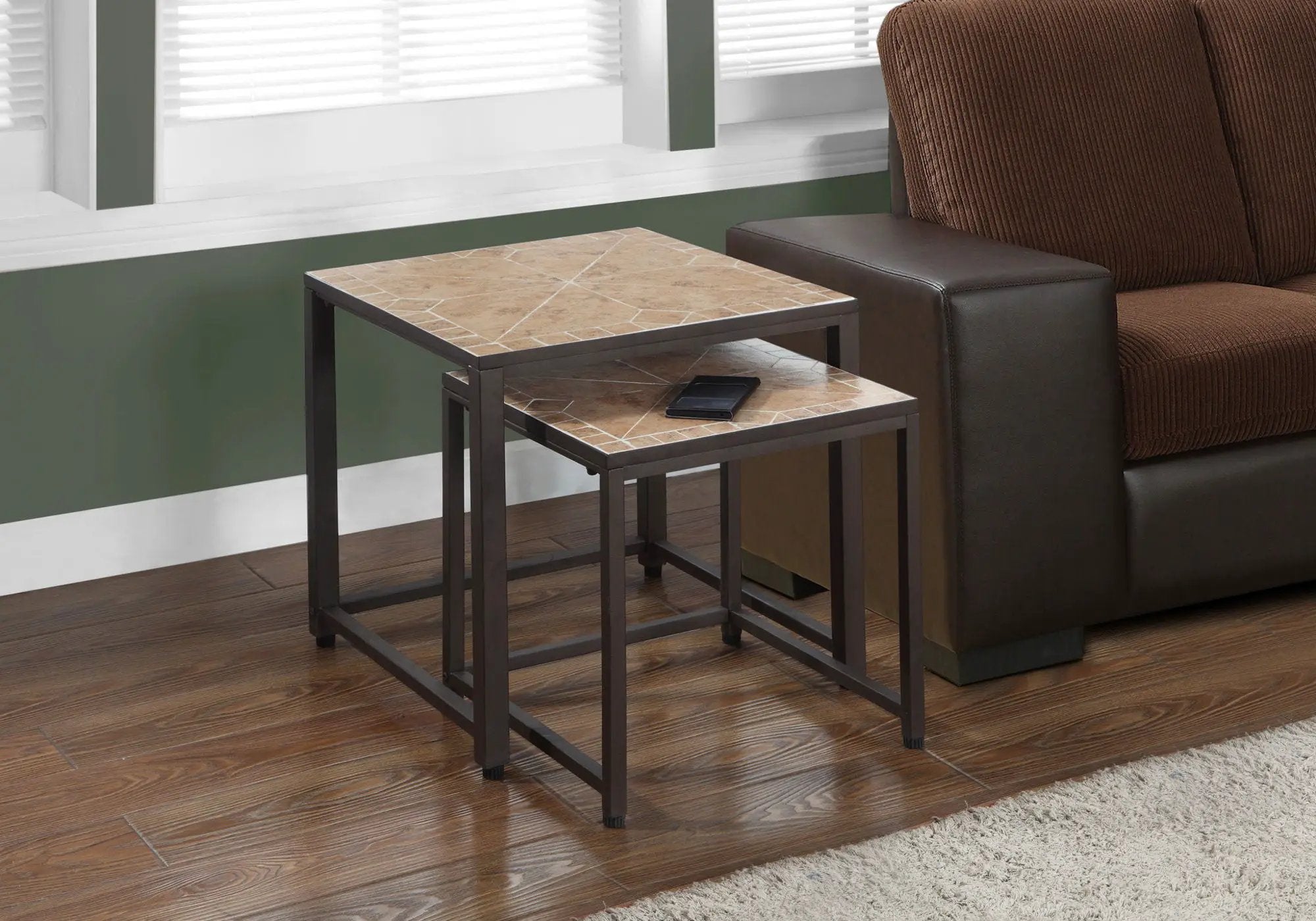 Nesting Table, Space-Saving Design Transitional (Set of 2) by Unique Piece Furniture