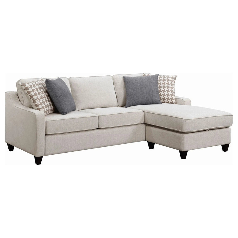 Mcloughlin Upholstered Sloped Arm Sectional Sofa Platinum by Unique Piece Furniture
