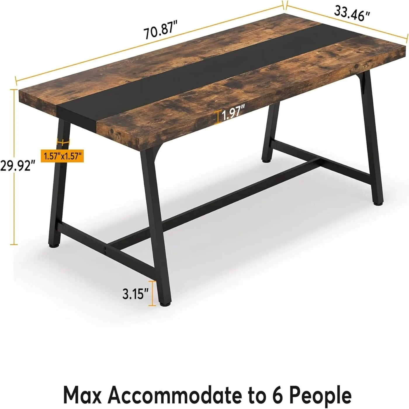 Modern Rectangular Conference Table For 6 - 8 People, Office Executive Desk by HouseOfZazla