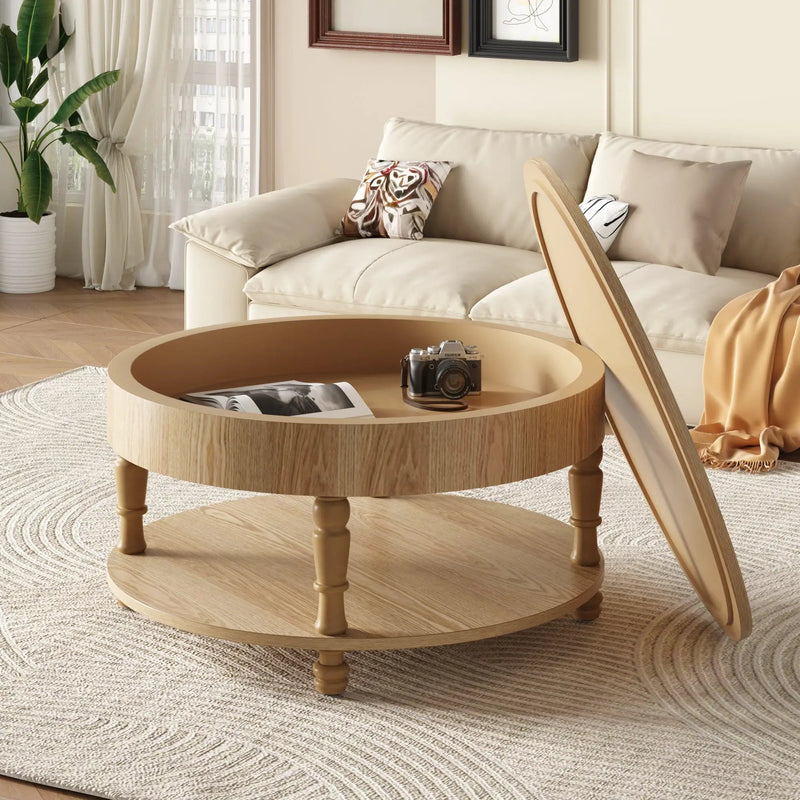 Coffee Table with Dual Storage for Living Room by HouseOfZazla