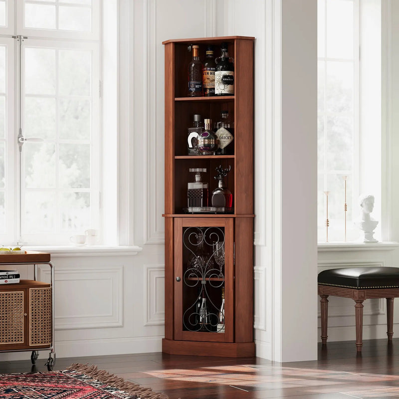 Tall Corner Bar Cabinet with Storage by HouseOfZazla